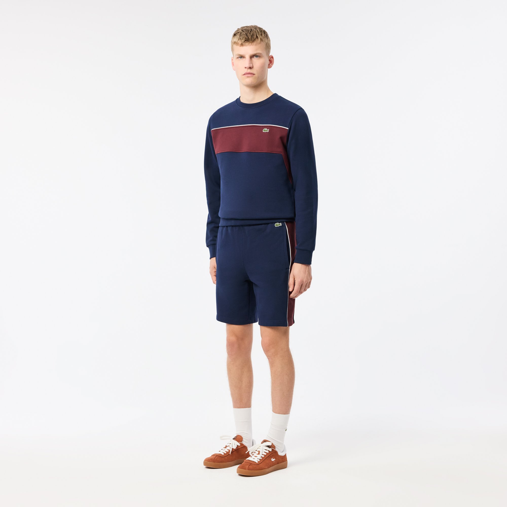 Quần Ngắn Lacoste Nam Dáng Suông Chất Liệu Fleece