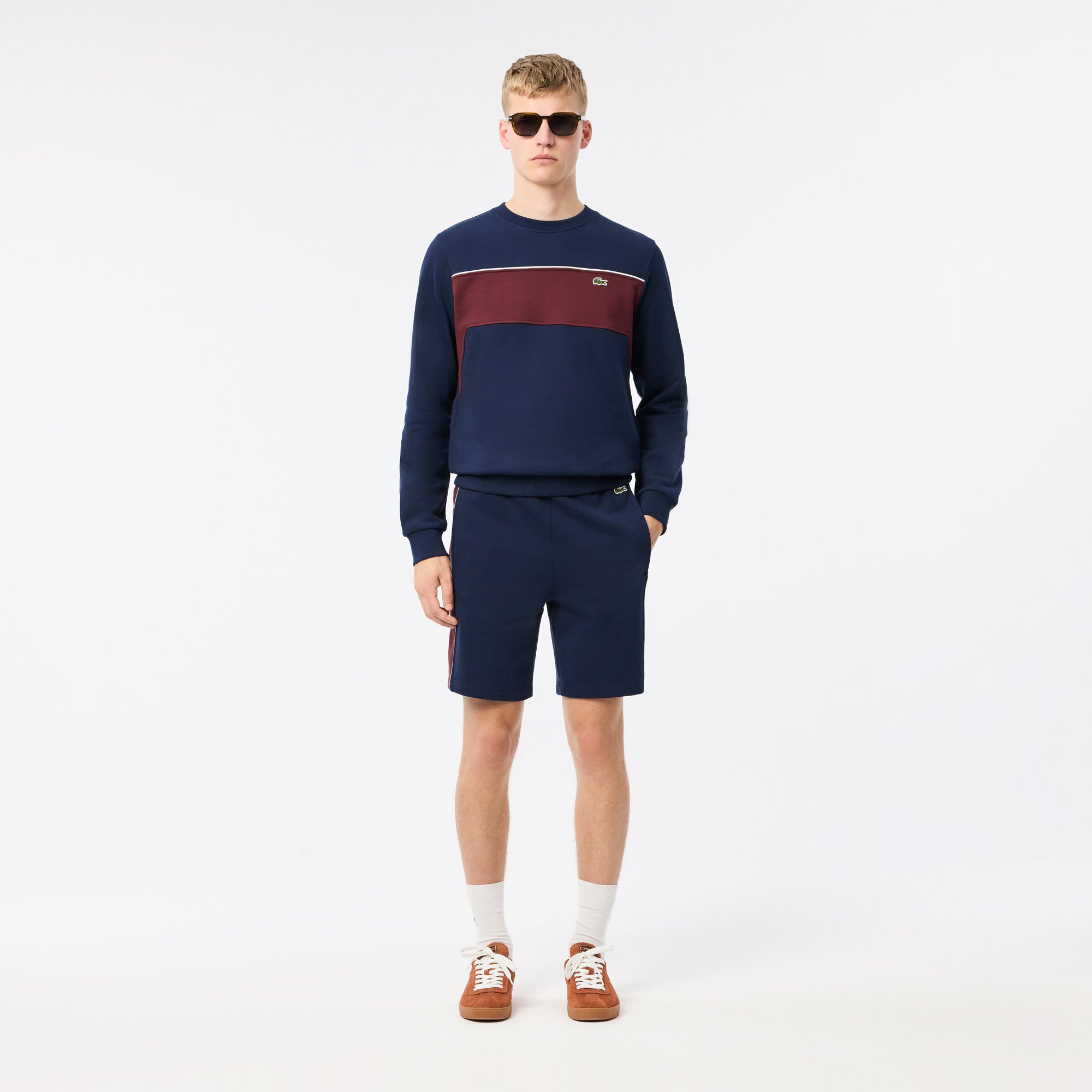 Quần Ngắn Lacoste Nam Dáng Suông Chất Liệu Fleece