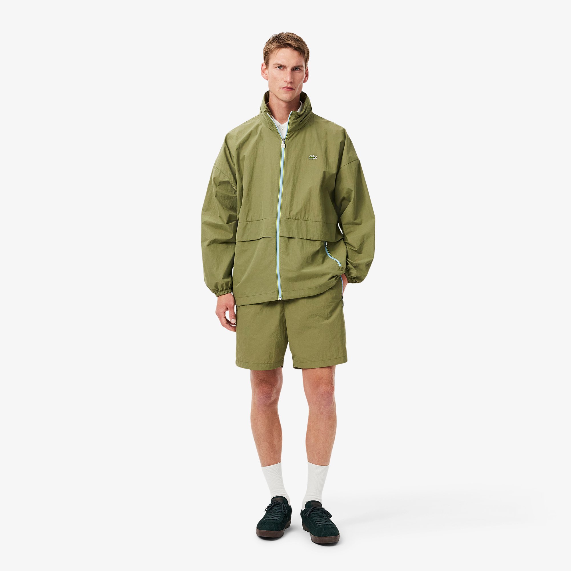 Quần Ngắn Lacoste Nam Dáng Rộng Túi Có Khóa Kéo