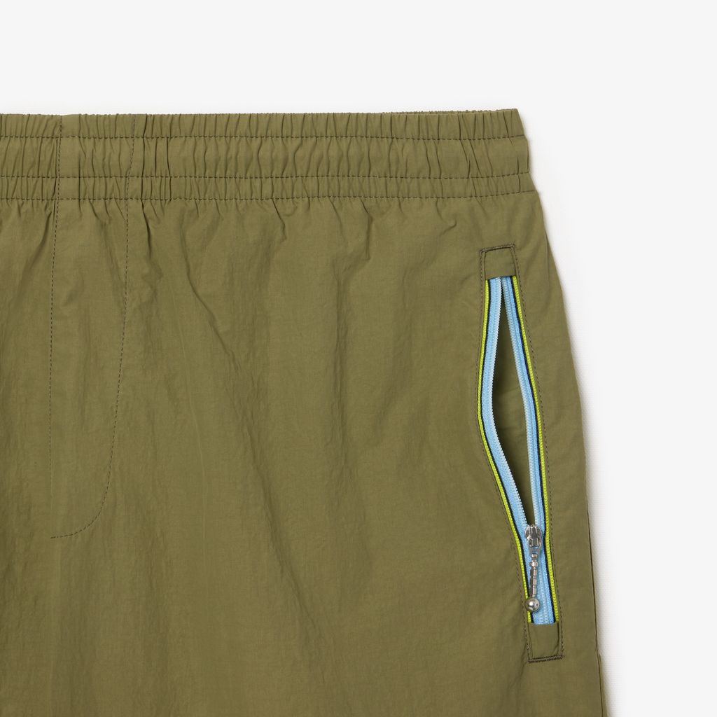 Quần Ngắn Lacoste Nam Dáng Rộng Túi Có Khóa Kéo