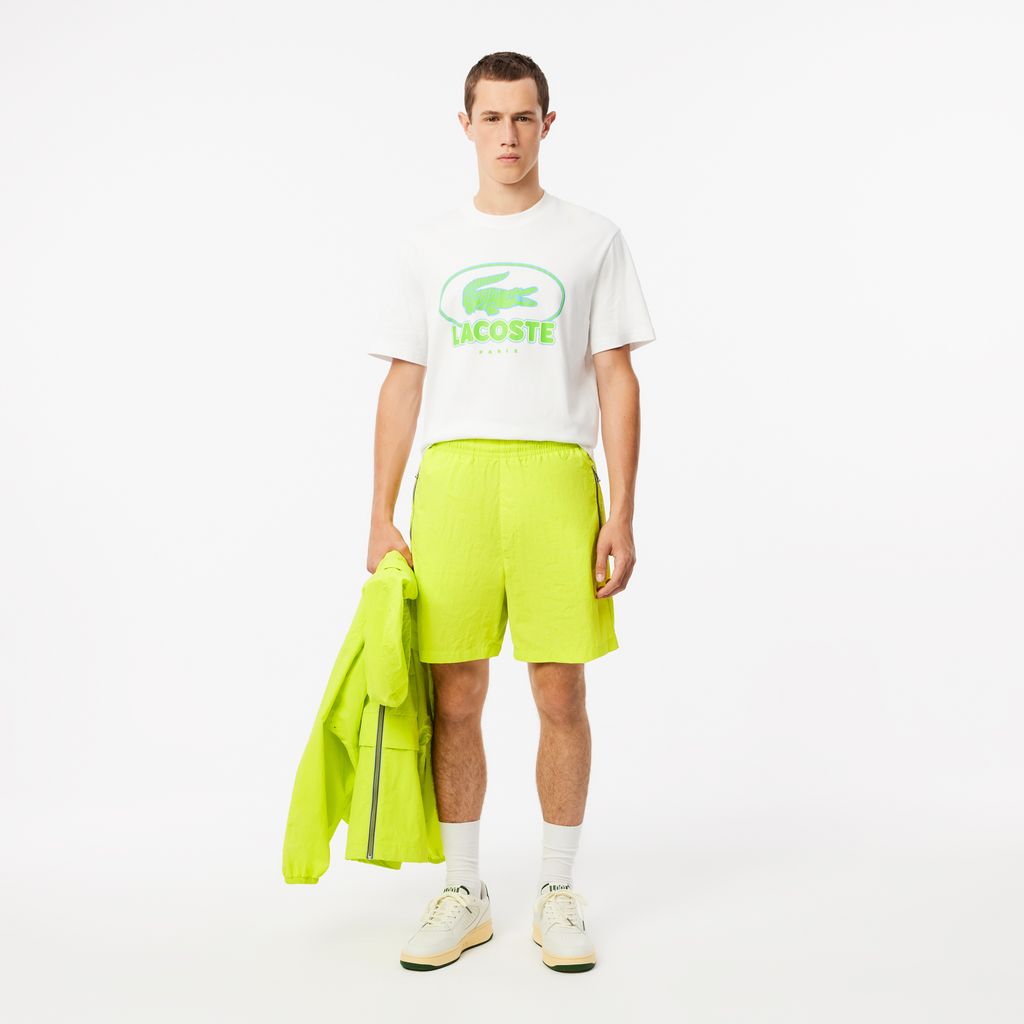 Quần Ngắn Lacoste Nam Dáng Rộng Túi Có Khóa Kéo