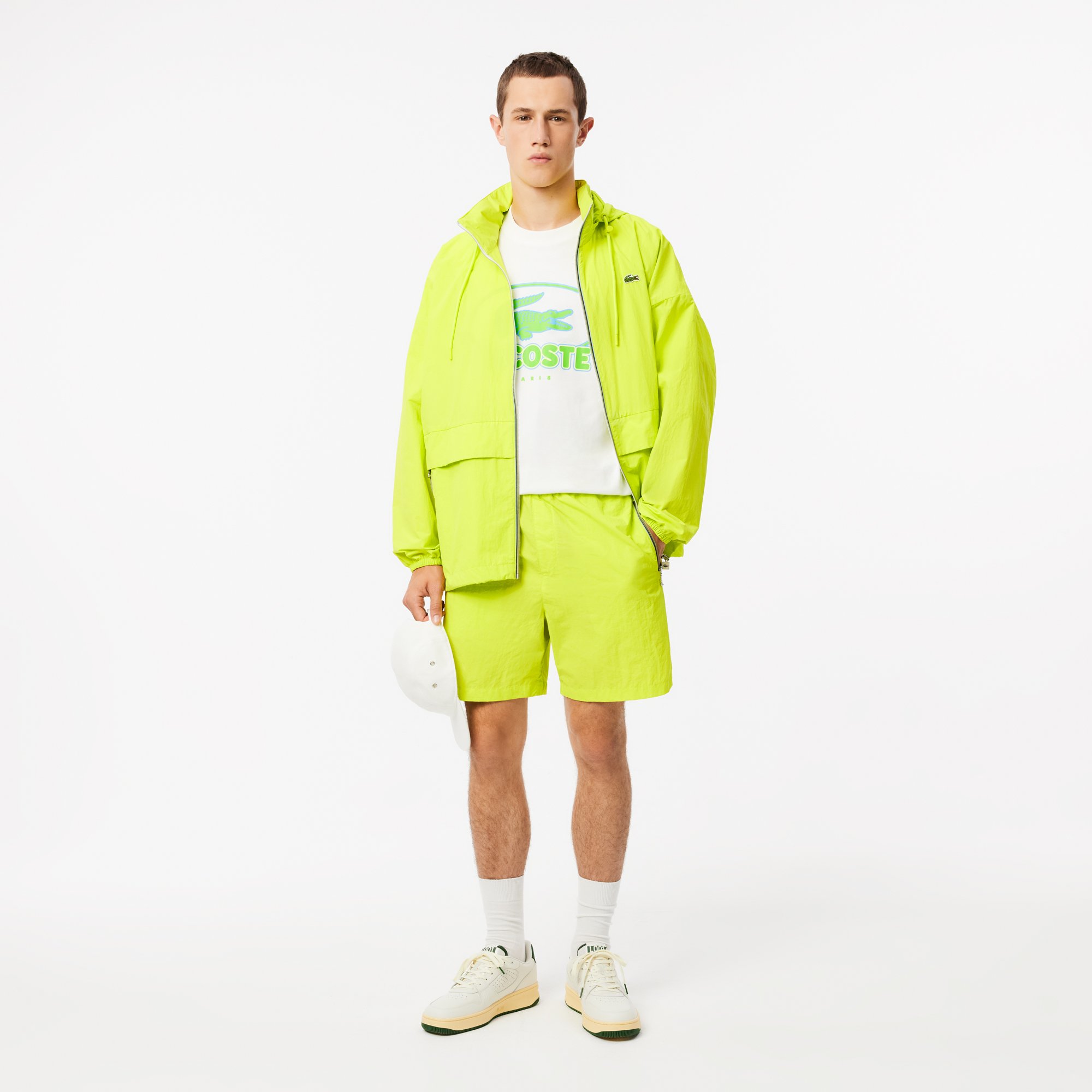 Quần Ngắn Lacoste Nam Dáng Rộng Túi Có Khóa Kéo