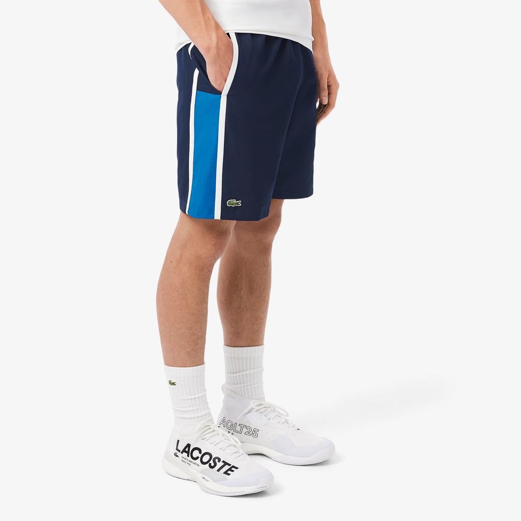 Quần Ngắn Tennis Lacoste Nam Nhẹ Hoạ Tiết Kẻ Sọc Phối Màu