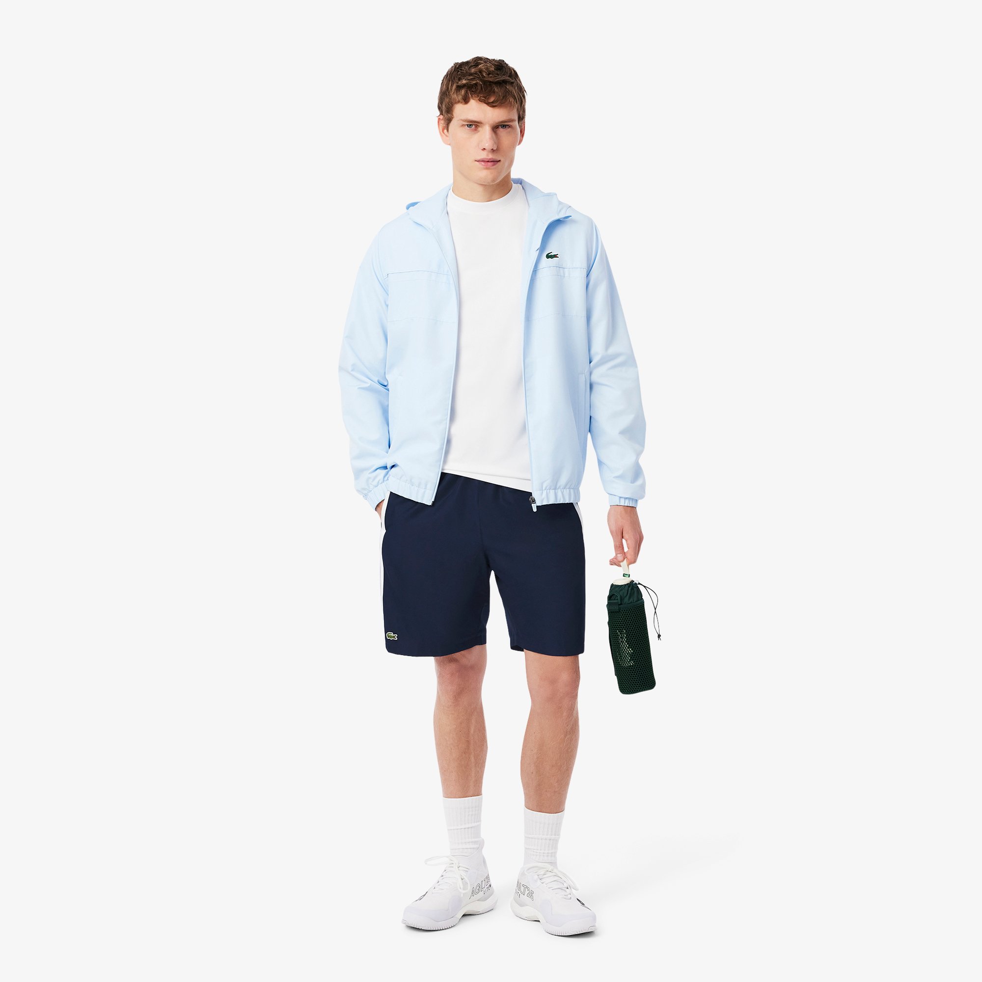 Quần Ngắn Tennis Lacoste Nam Nhẹ Hoạ Tiết Kẻ Sọc Phối Màu