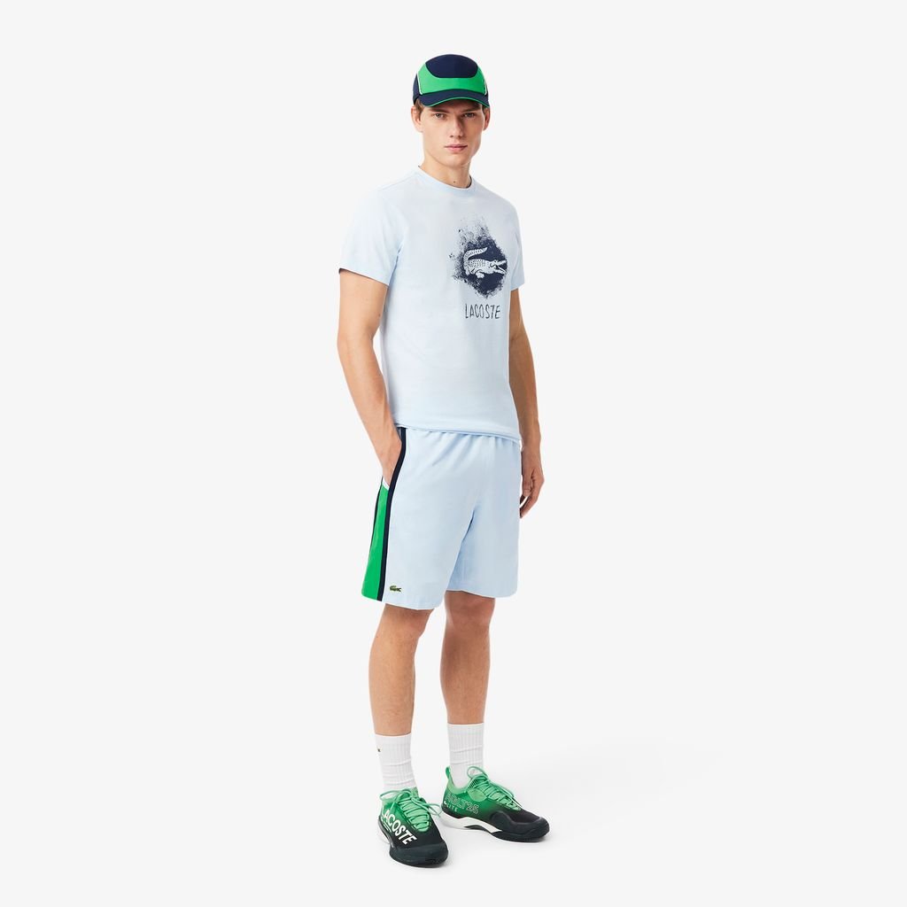 Quần Ngắn Tennis Lacoste Nam Nhẹ Hoạ Tiết Kẻ Sọc Phối Màu