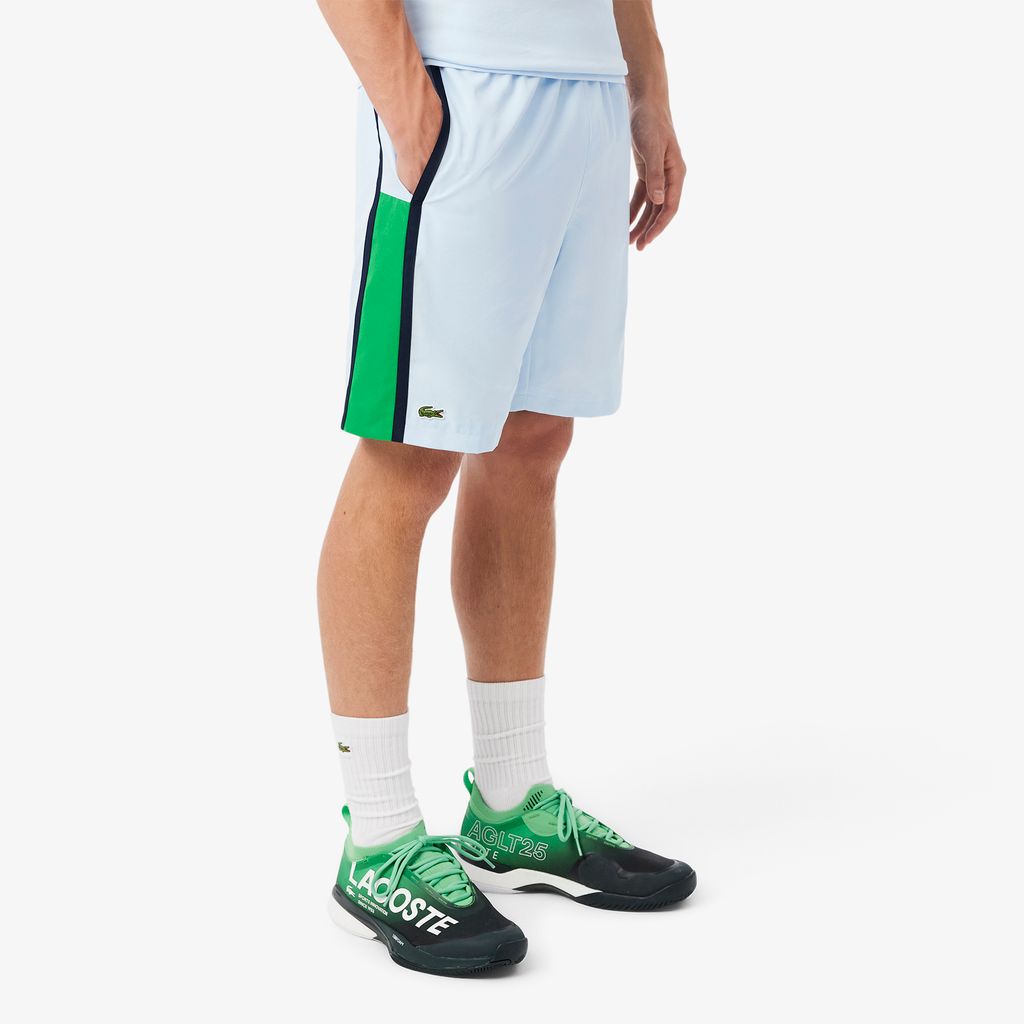 Quần Ngắn Tennis Lacoste Nam Nhẹ Hoạ Tiết Kẻ Sọc Phối Màu