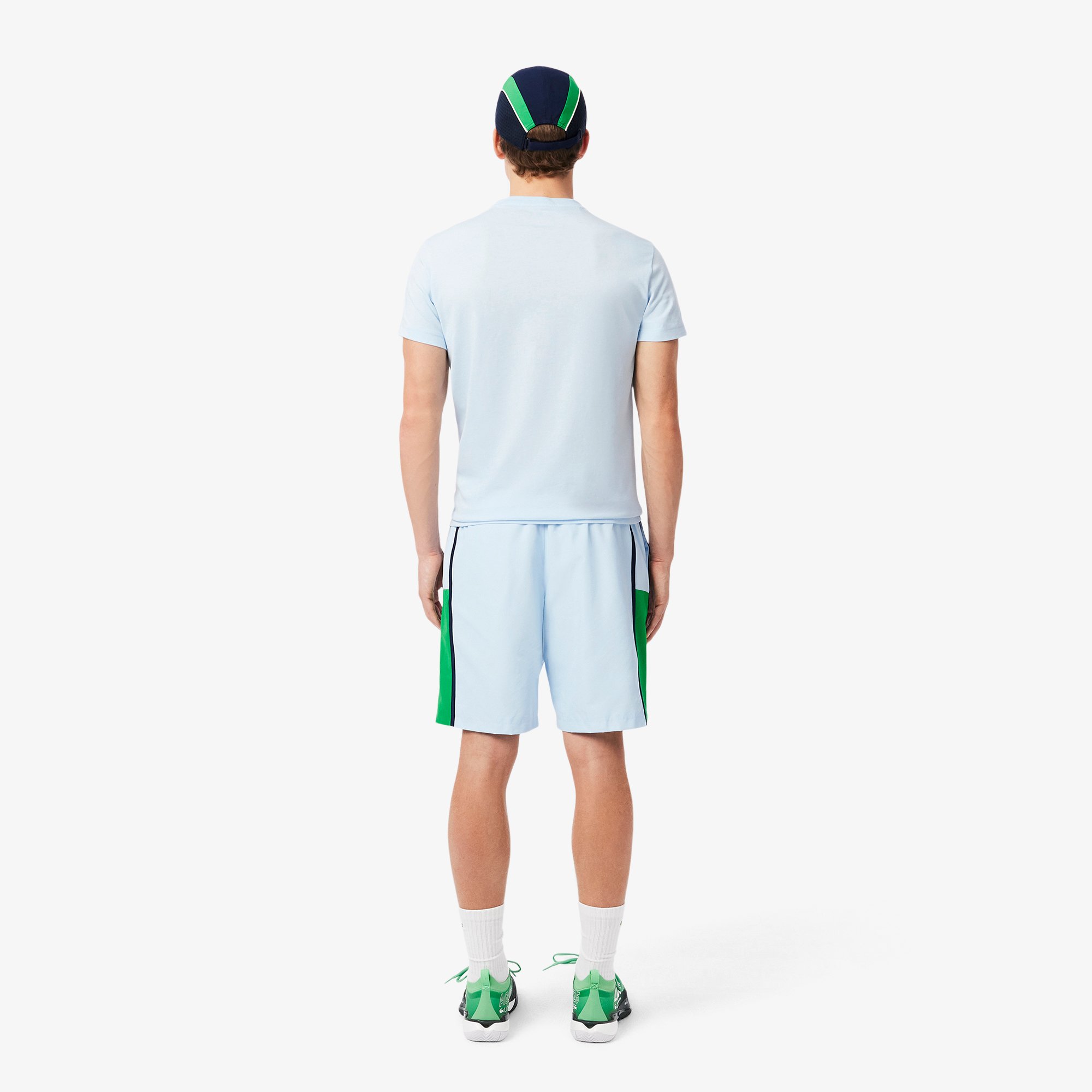 Quần Ngắn Tennis Lacoste Nam Nhẹ Hoạ Tiết Kẻ Sọc Phối Màu