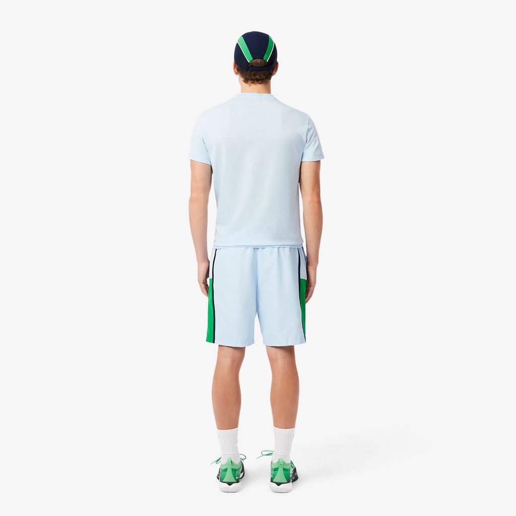 Quần Ngắn Tennis Lacoste Nam Nhẹ Hoạ Tiết Kẻ Sọc Phối Màu