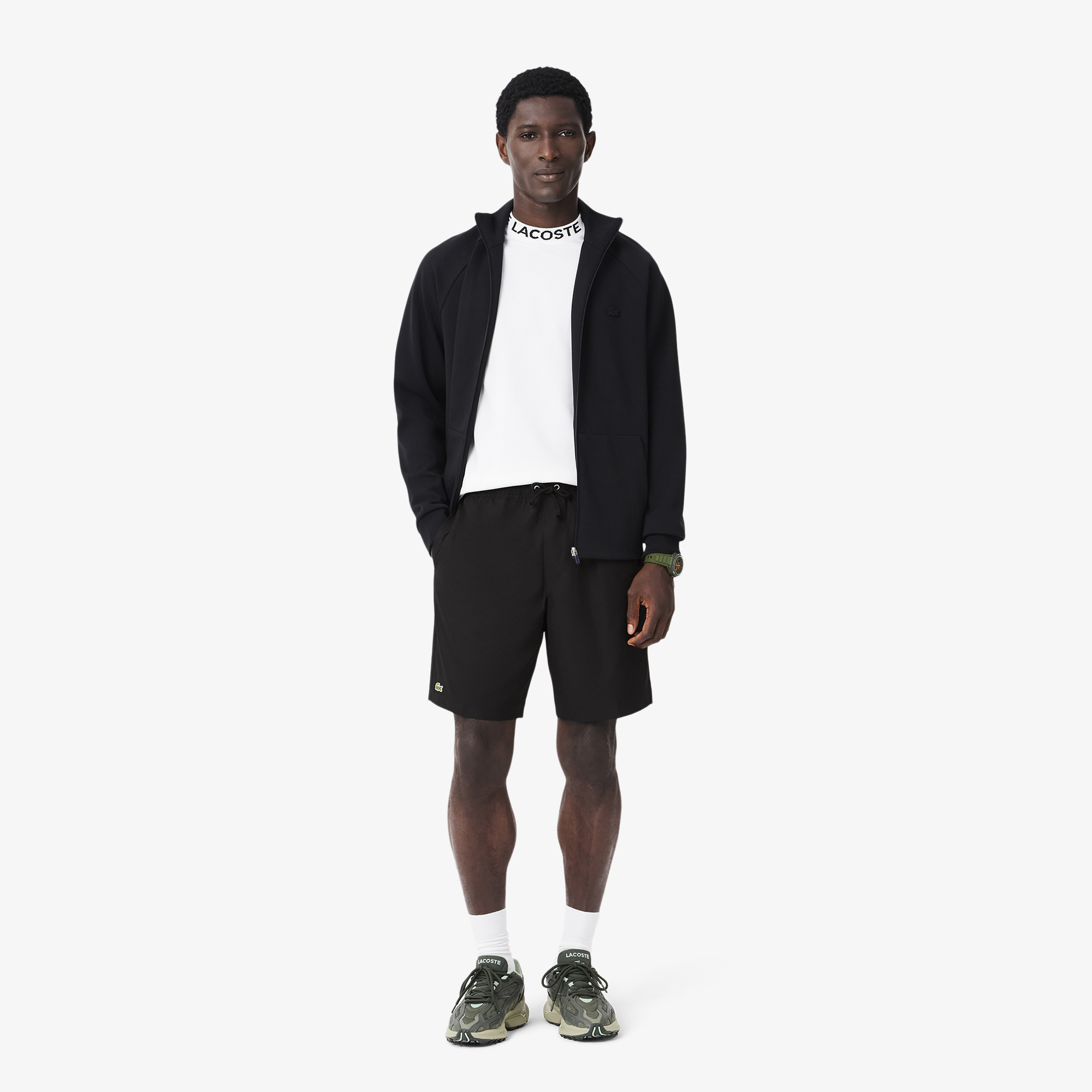 Quần Ngắn Tennis Lacoste Nam Chất Liệu Vải Taffeta Kim Cương Nhẹ