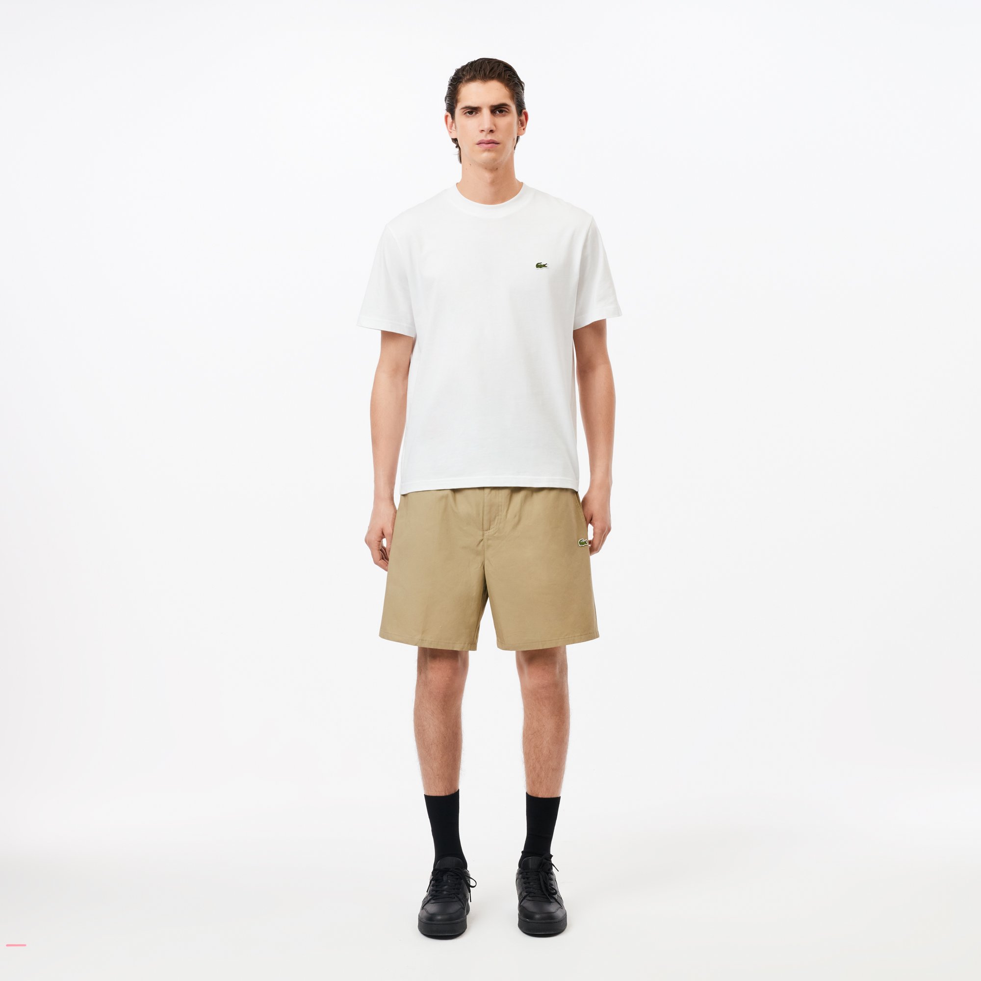 Quần Ngắn Lacoste Nam Dáng Suông Chất Liệu Poplin