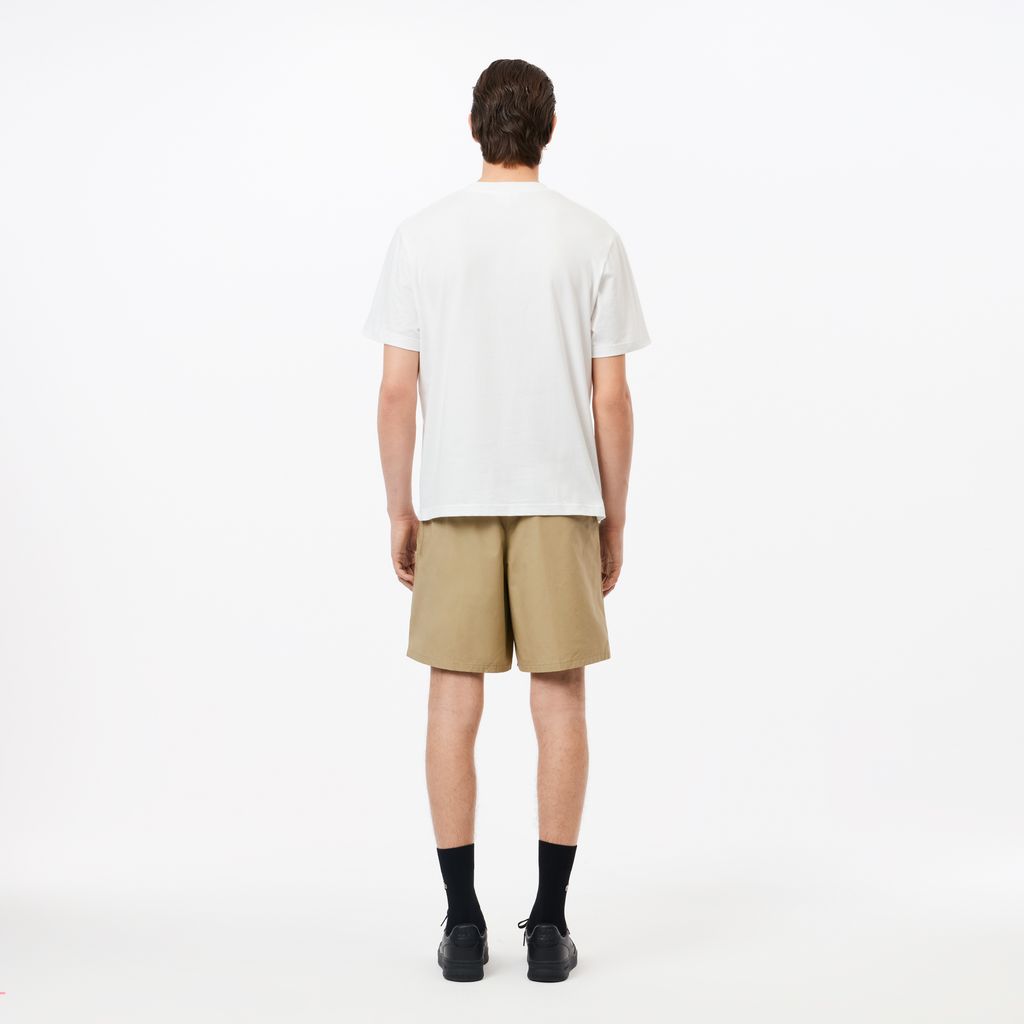 Quần Ngắn Lacoste Nam Dáng Suông Chất Liệu Poplin