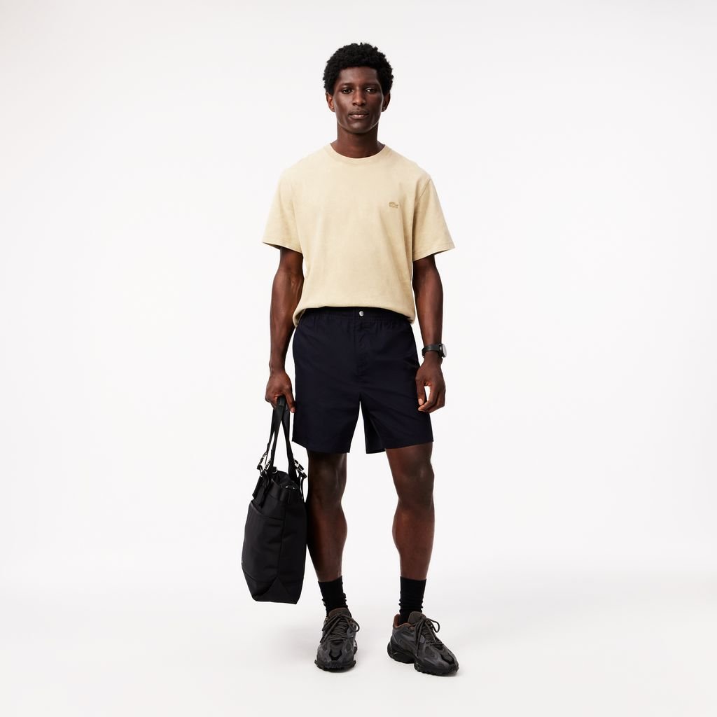 Quần Ngắn Lacoste Nam Dáng Suông Chất Liệu Poplin