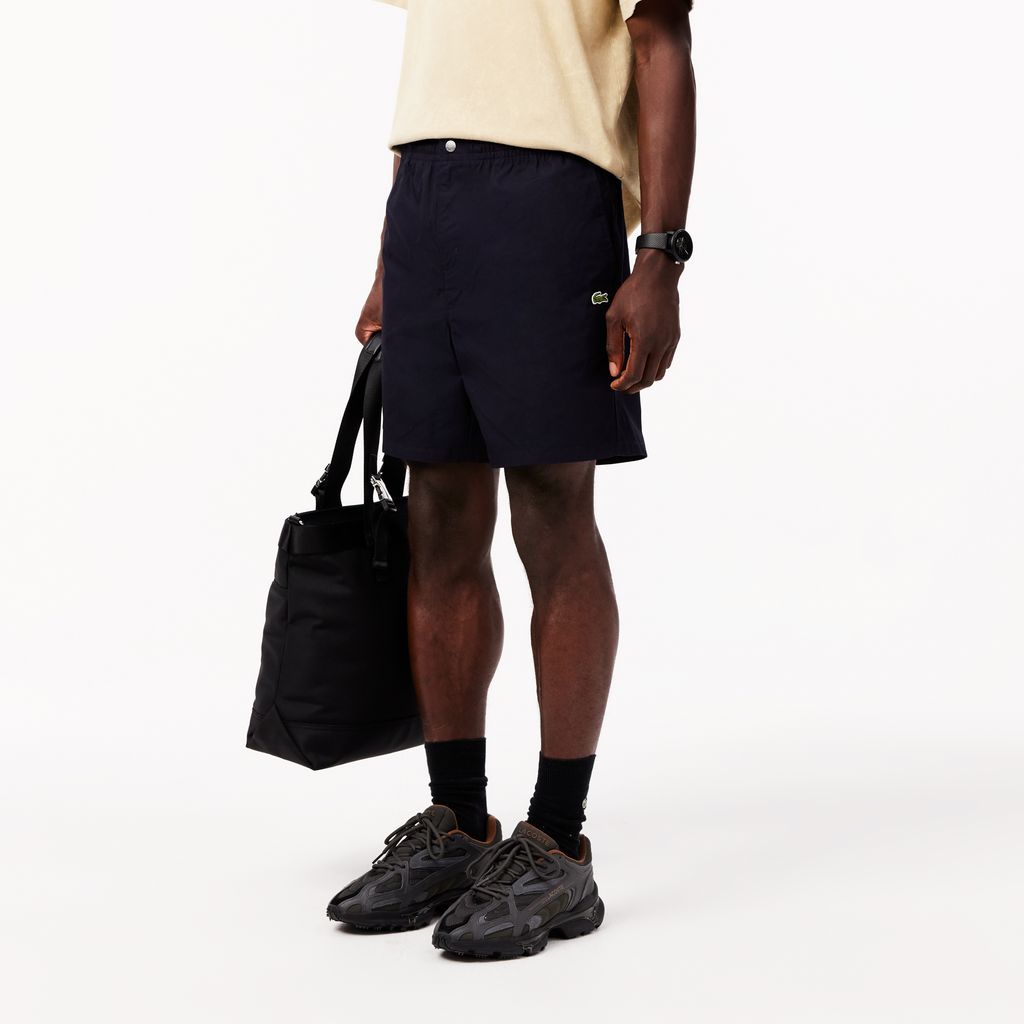 Quần Ngắn Lacoste Nam Dáng Suông Chất Liệu Poplin