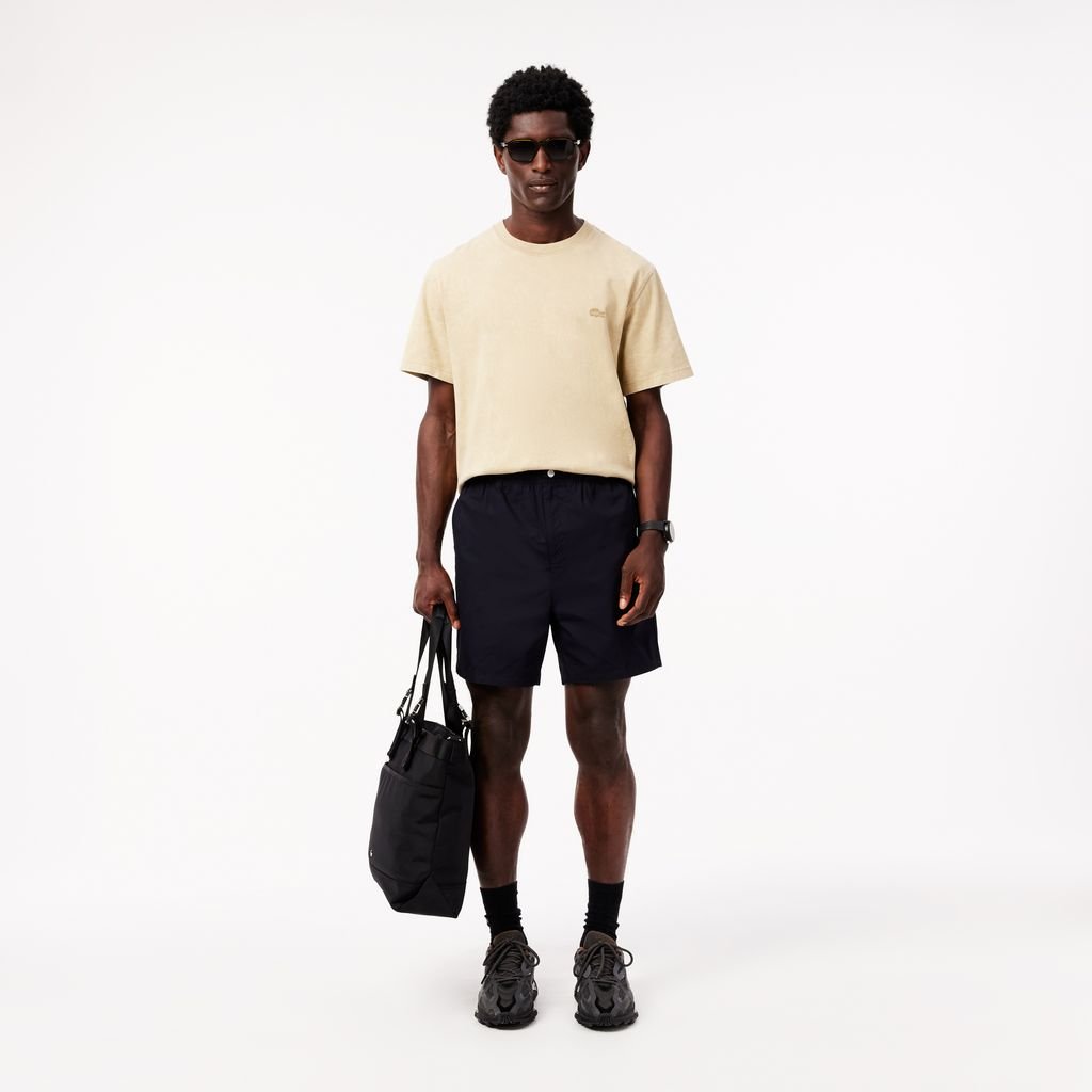 Quần Ngắn Lacoste Nam Dáng Suông Chất Liệu Poplin