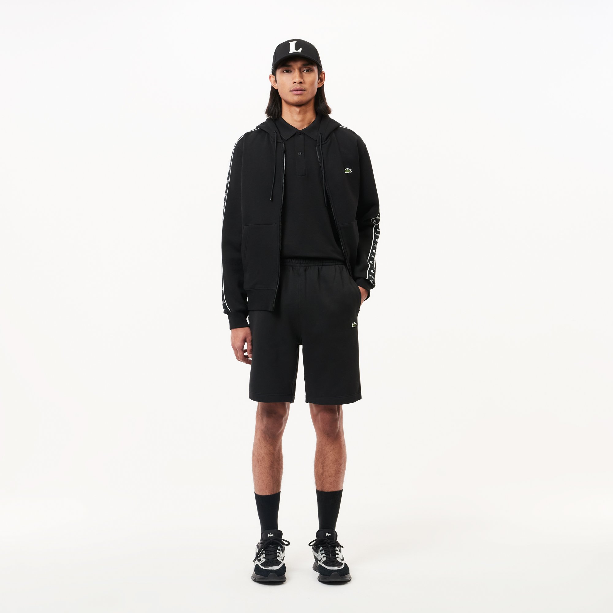 Quần Ngắn Lacoste Nam Dáng Suông Chất Liệu Fleece