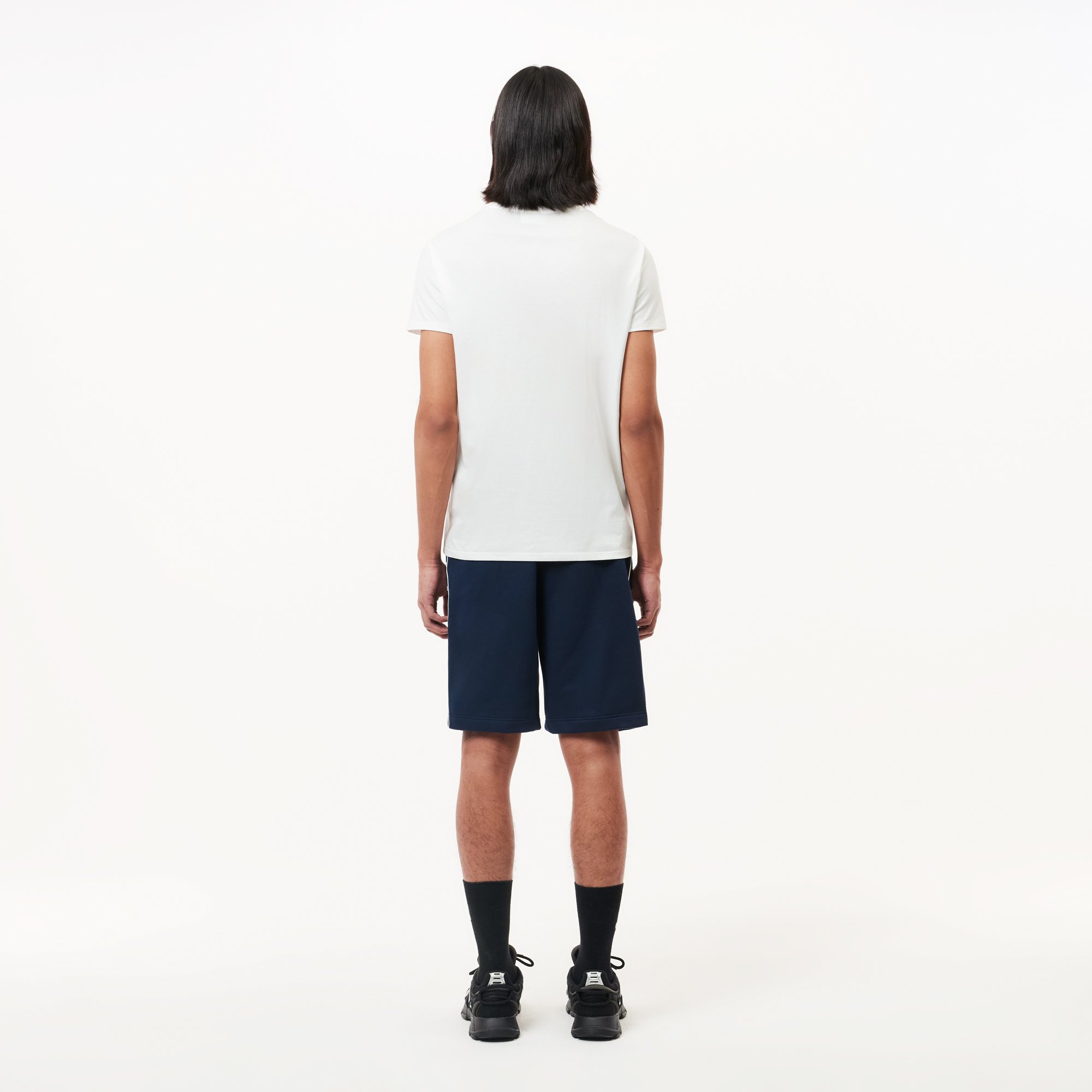 Quần Ngắn Lacoste Nam Dáng Suông Chất Liệu Fleece