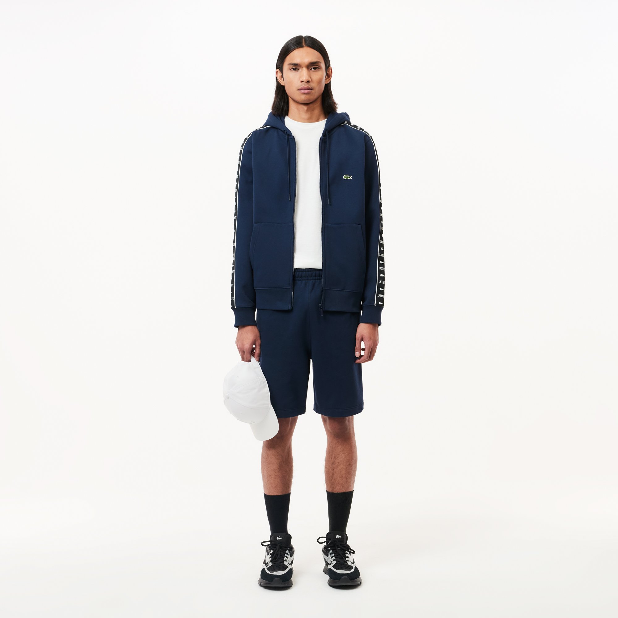 Quần Ngắn Lacoste Nam Dáng Suông Chất Liệu Fleece