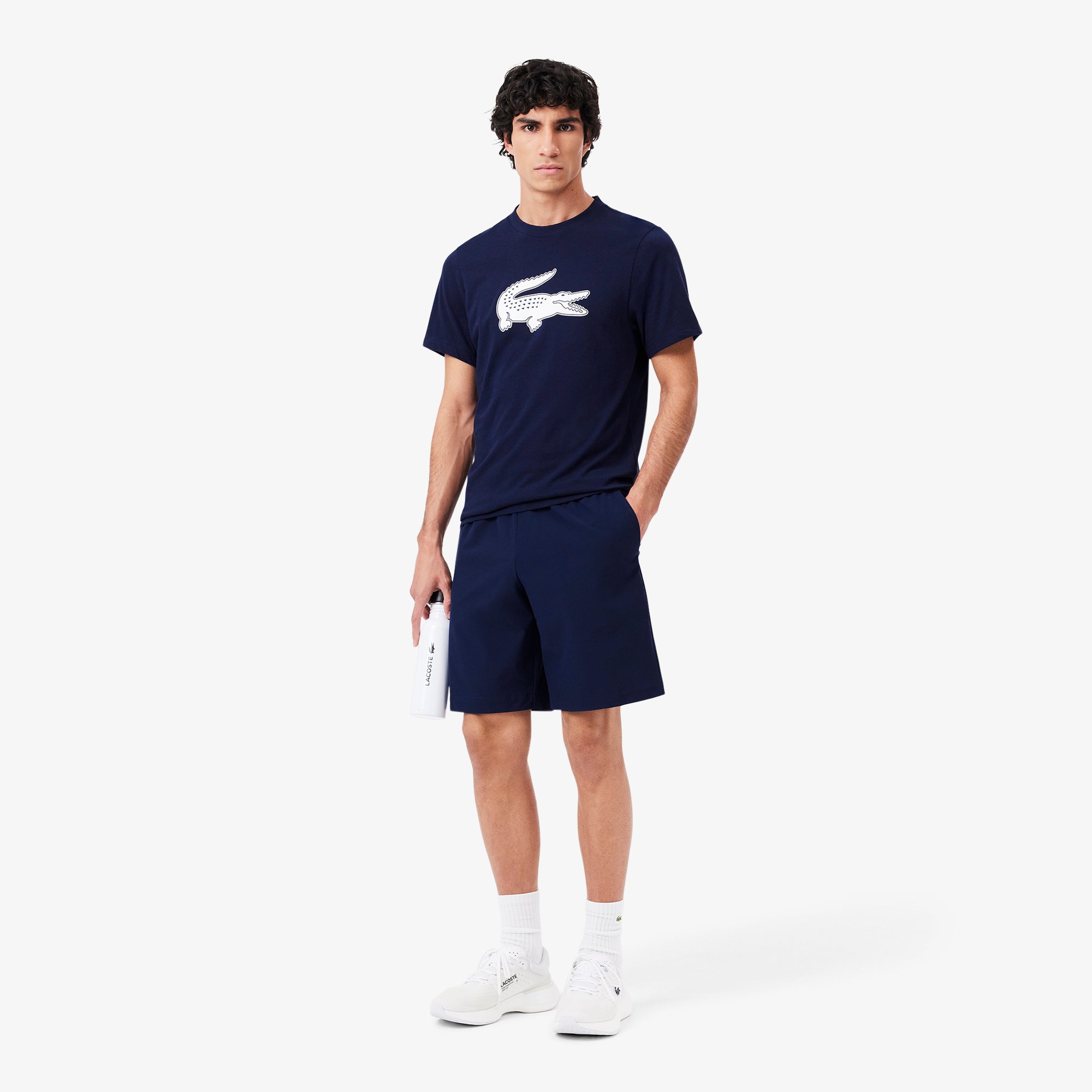 Quần Ngắn Tennis Lacoste Nam Dáng Suông Công Nghệ Ultra-Dry