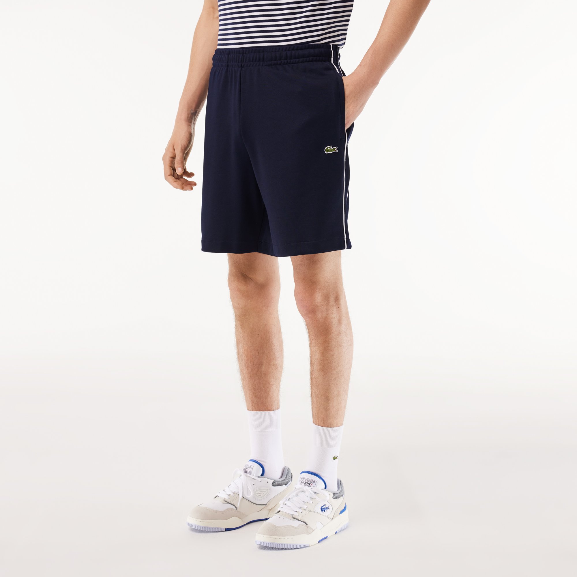 Quần Ngắn Tennis Lacoste Nam Paris Dáng Suông Chất Liệu Interlock Piqué