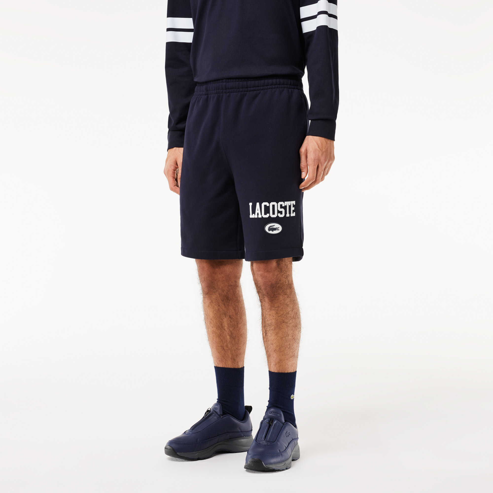 Quần Ngắn Lacoste Nam Dáng Suông Họa Tiết In