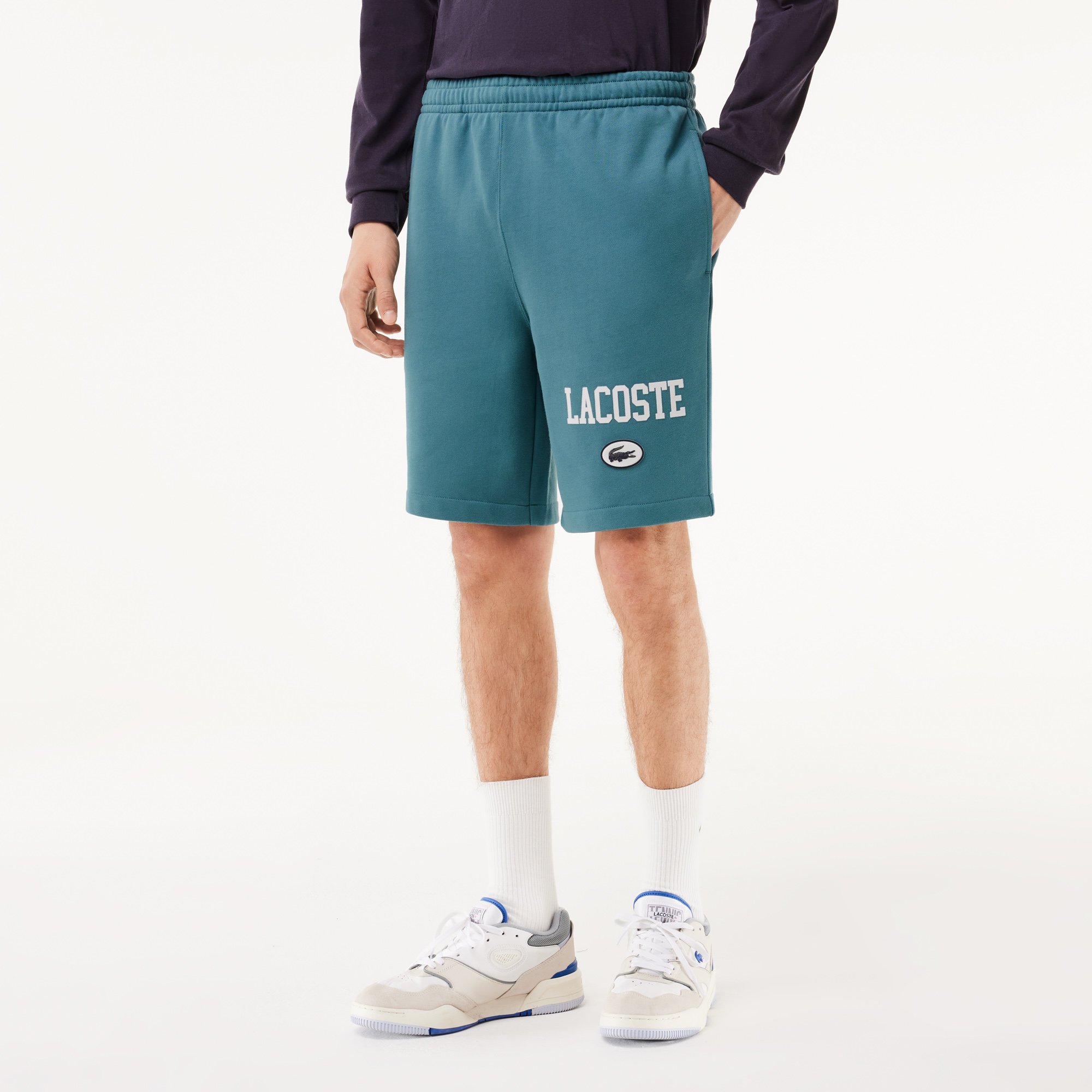 Quần Ngắn Lacoste Nam Dáng Suông Họa Tiết In
