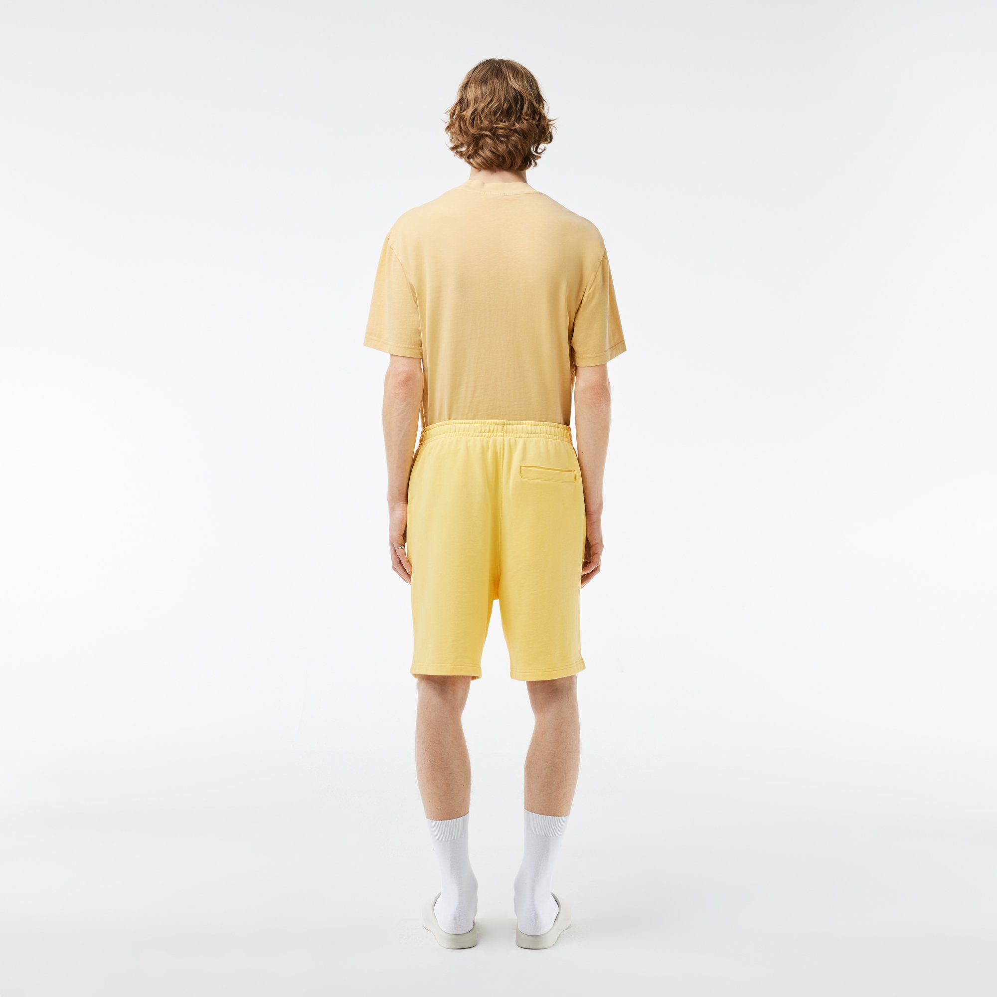 Quần Ngắn Lacoste Nam Dáng Suông Hiệu Ứng Wash Chất Liệu Fleece