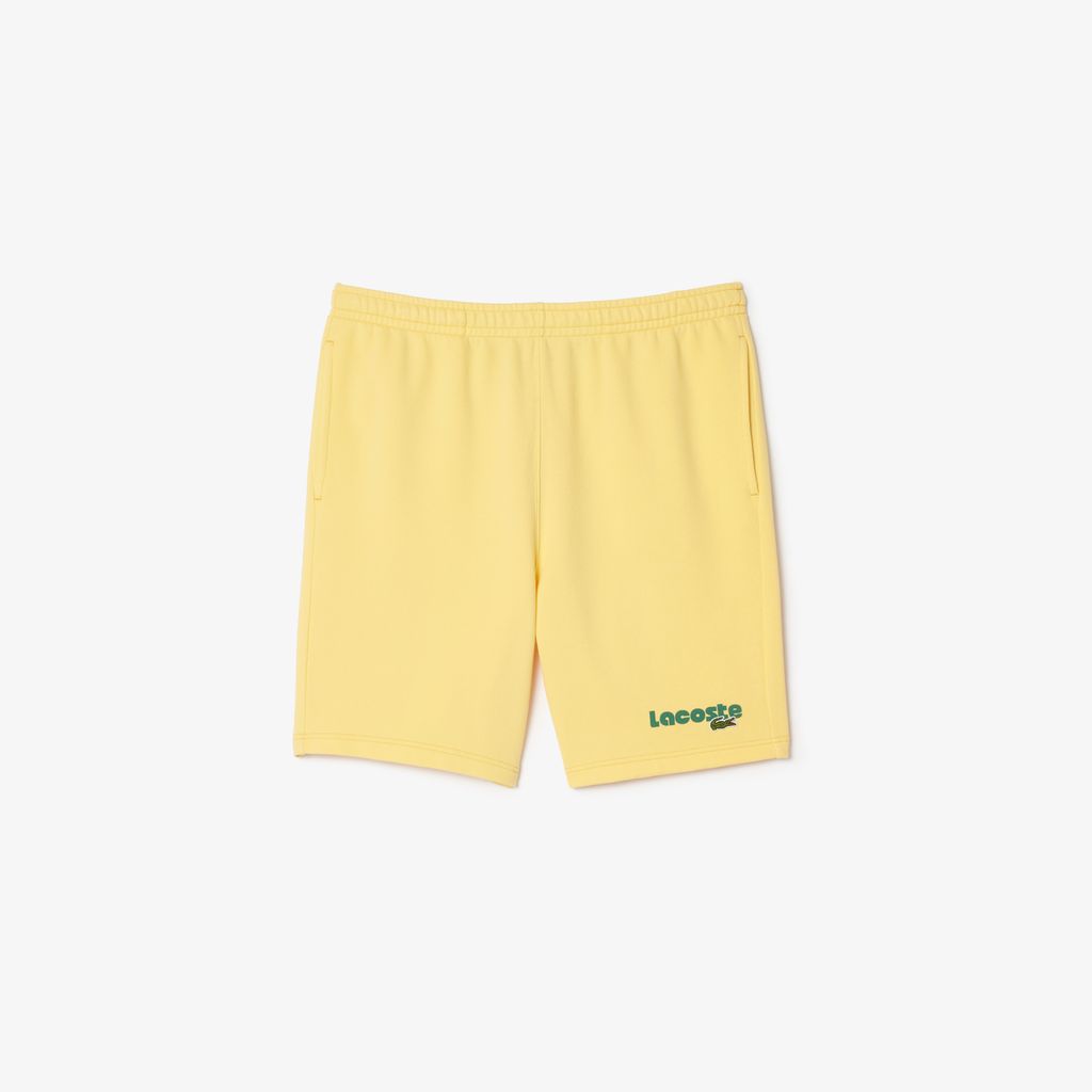 Quần Ngắn Lacoste Nam Dáng Suông Hiệu Ứng Wash Chất Liệu Fleece