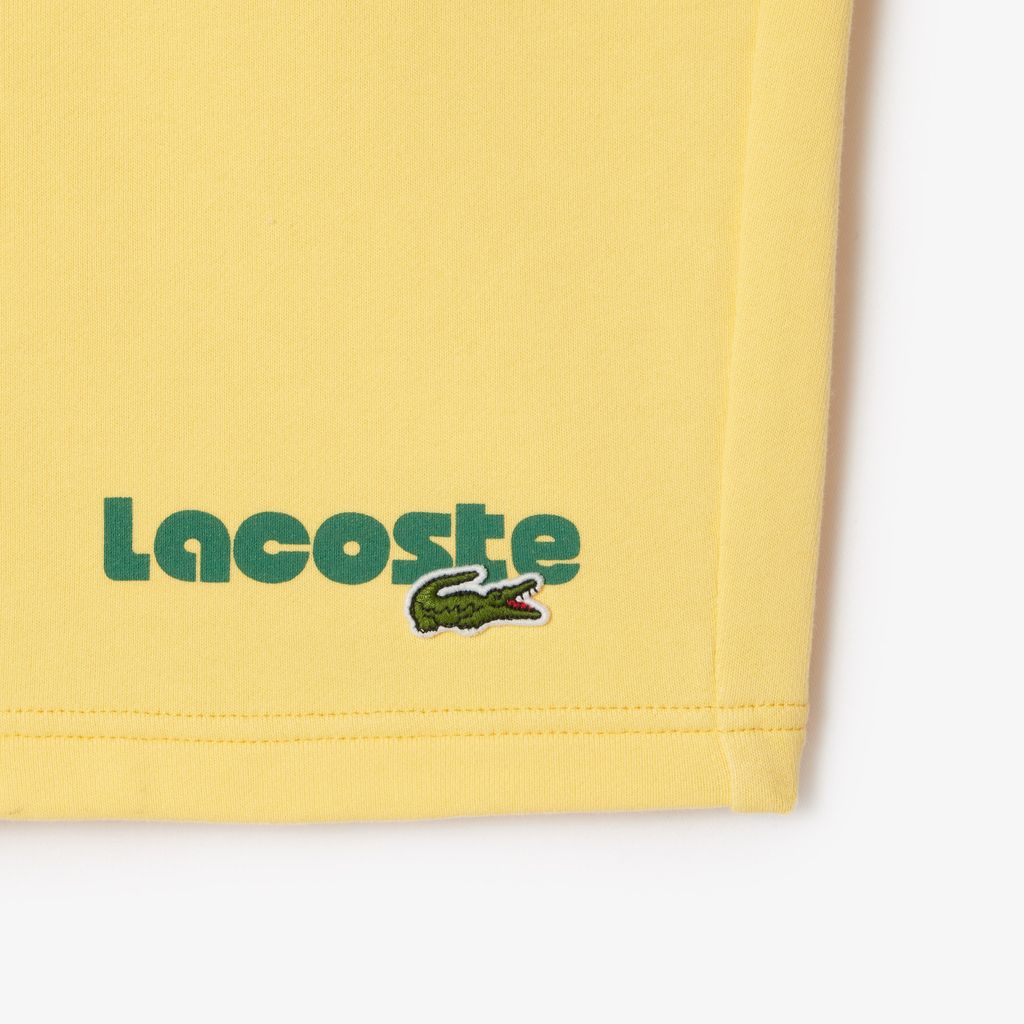 Quần Ngắn Lacoste Nam Dáng Suông Hiệu Ứng Wash Chất Liệu Fleece