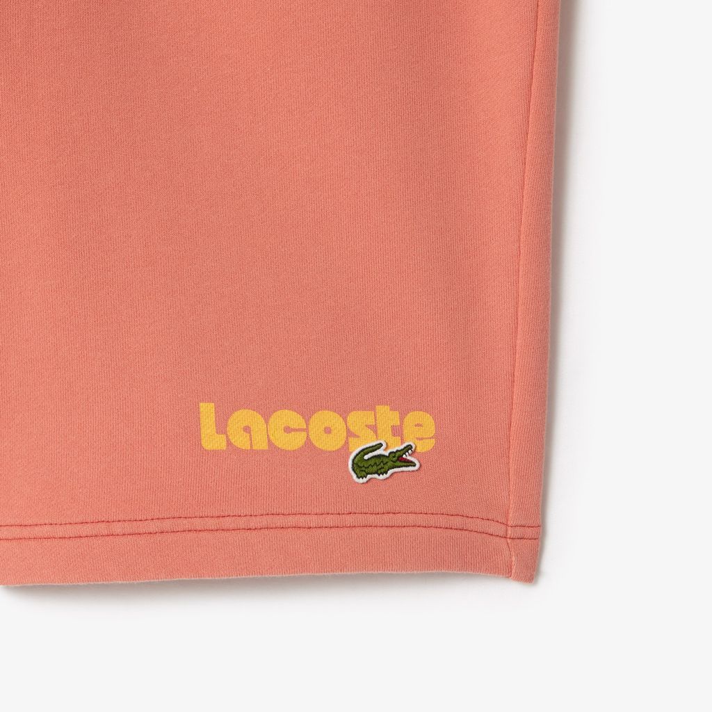Quần Ngắn Lacoste Nam Dáng Suông Hiệu Ứng Wash Chất Liệu Fleece