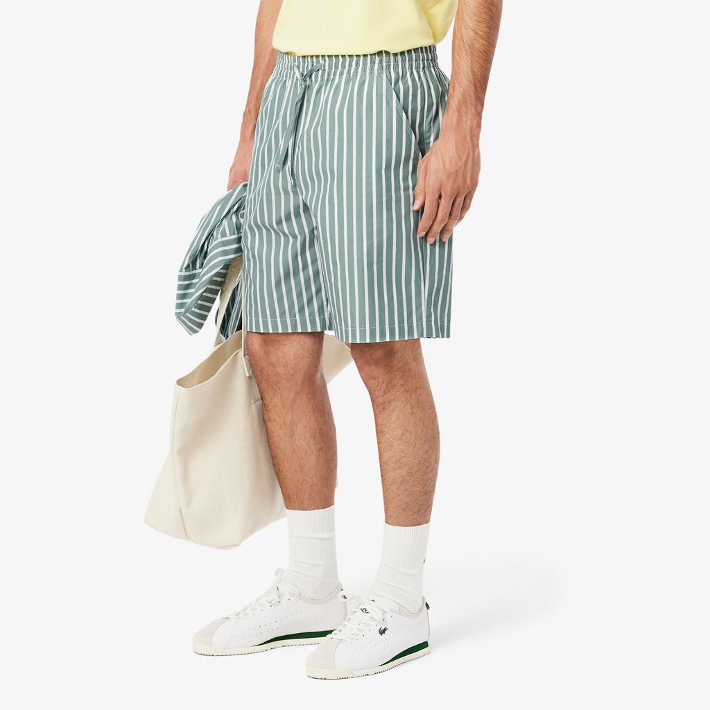 Quần Ngắn Lacoste Nam Dáng Vừa Họa Tiết Sọc