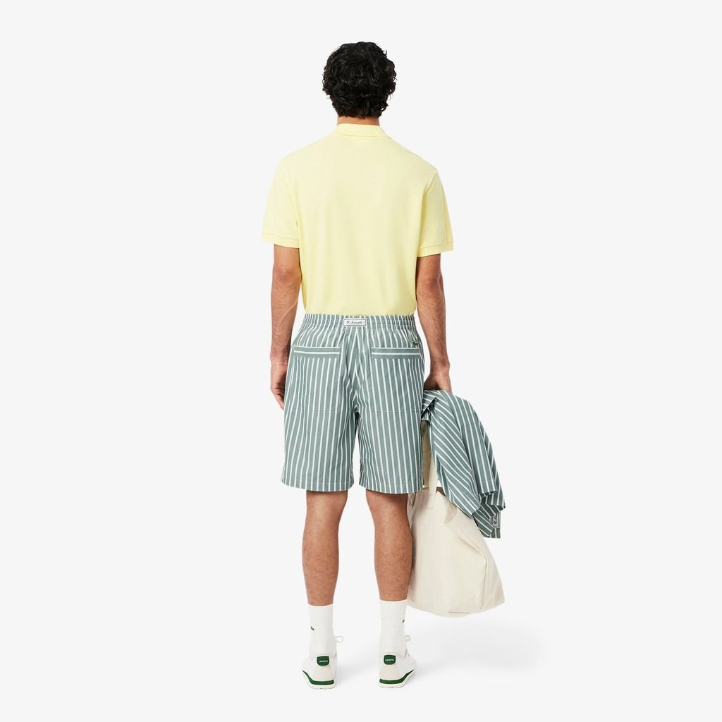 Quần Ngắn Lacoste Nam Dáng Vừa Họa Tiết Sọc