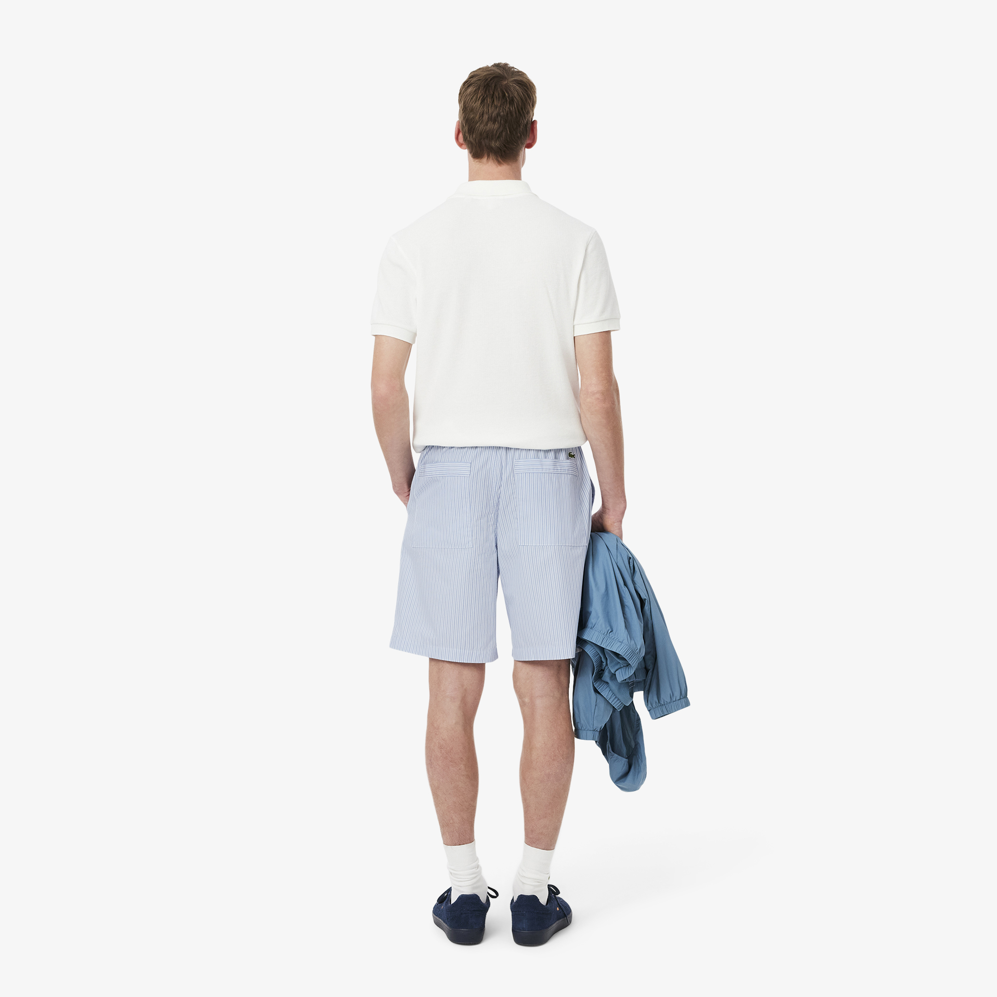 Quần Ngắn Lacoste Nam Dáng Vừa Họa Tiết Sọc