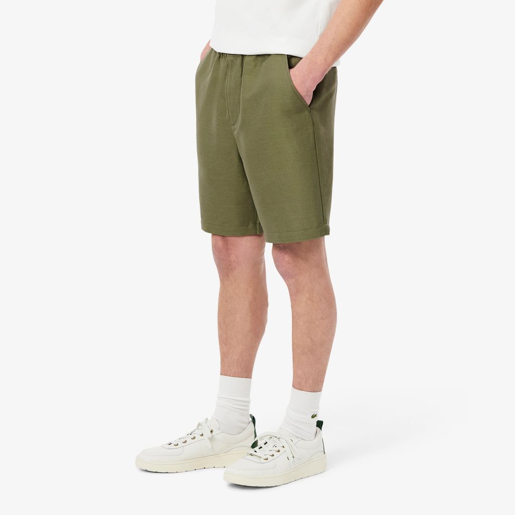 Quần Ngắn Lacoste Nam Ống Suông Chất Liệu Lanh