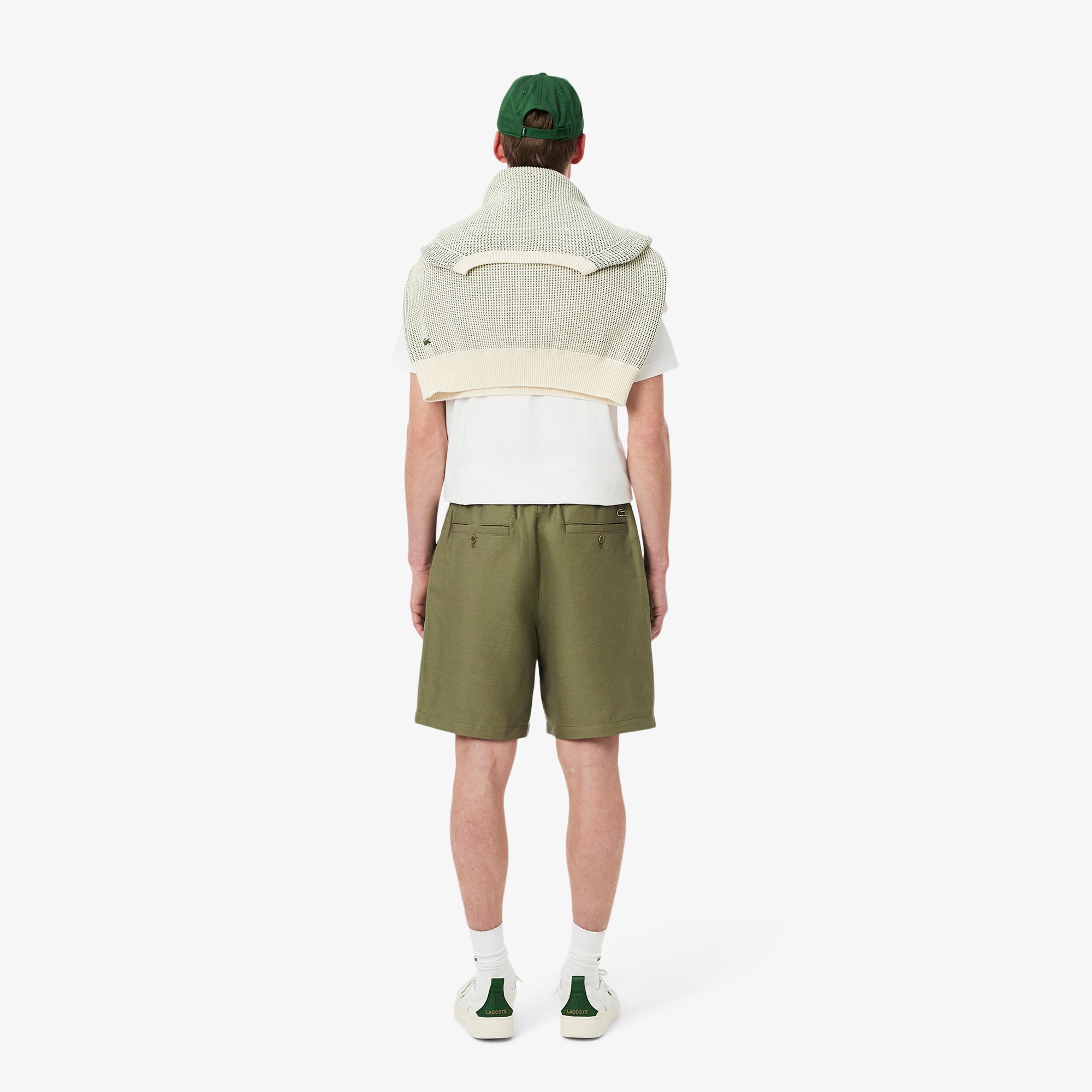 Quần Ngắn Lacoste Nam Ống Suông Chất Liệu Lanh