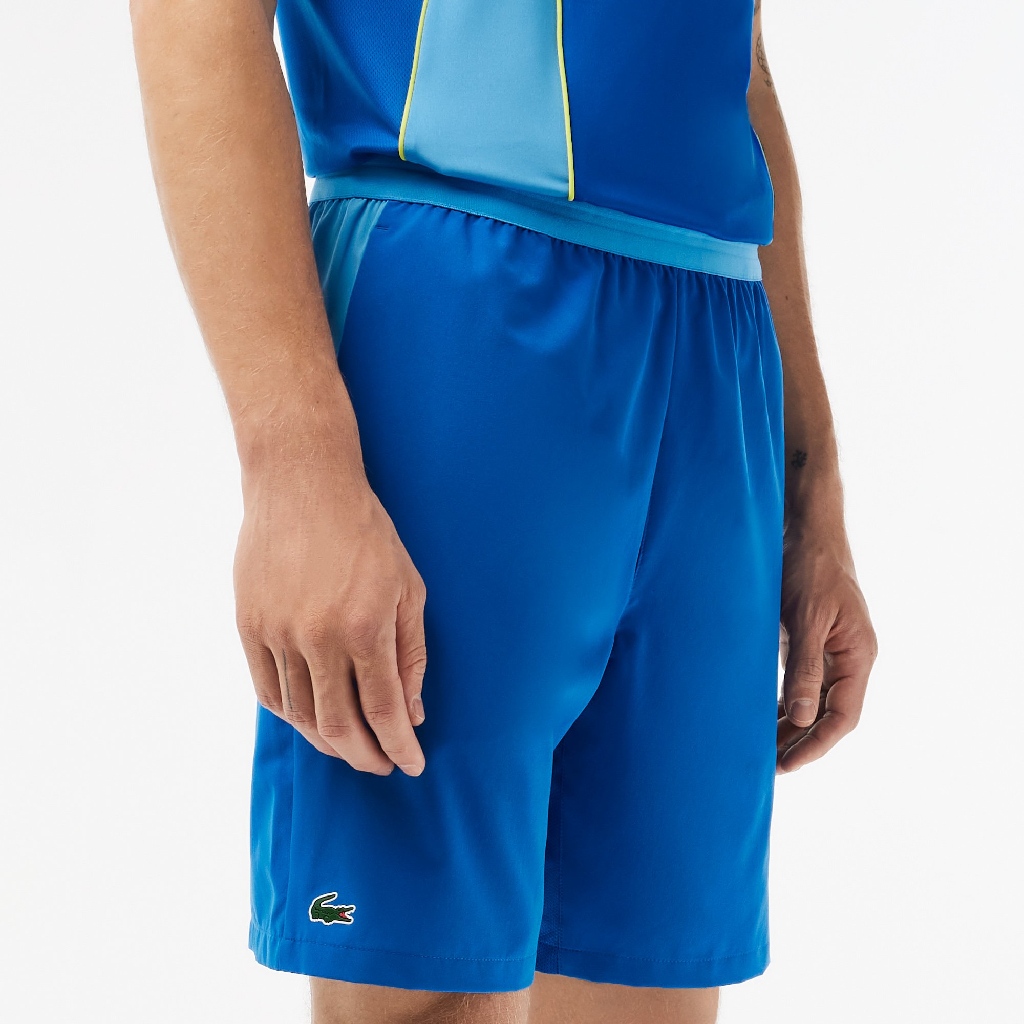 Quần Ngắn Thể Thao Lacoste x Novak Djokovic Nam Họa Tiết Colour Block