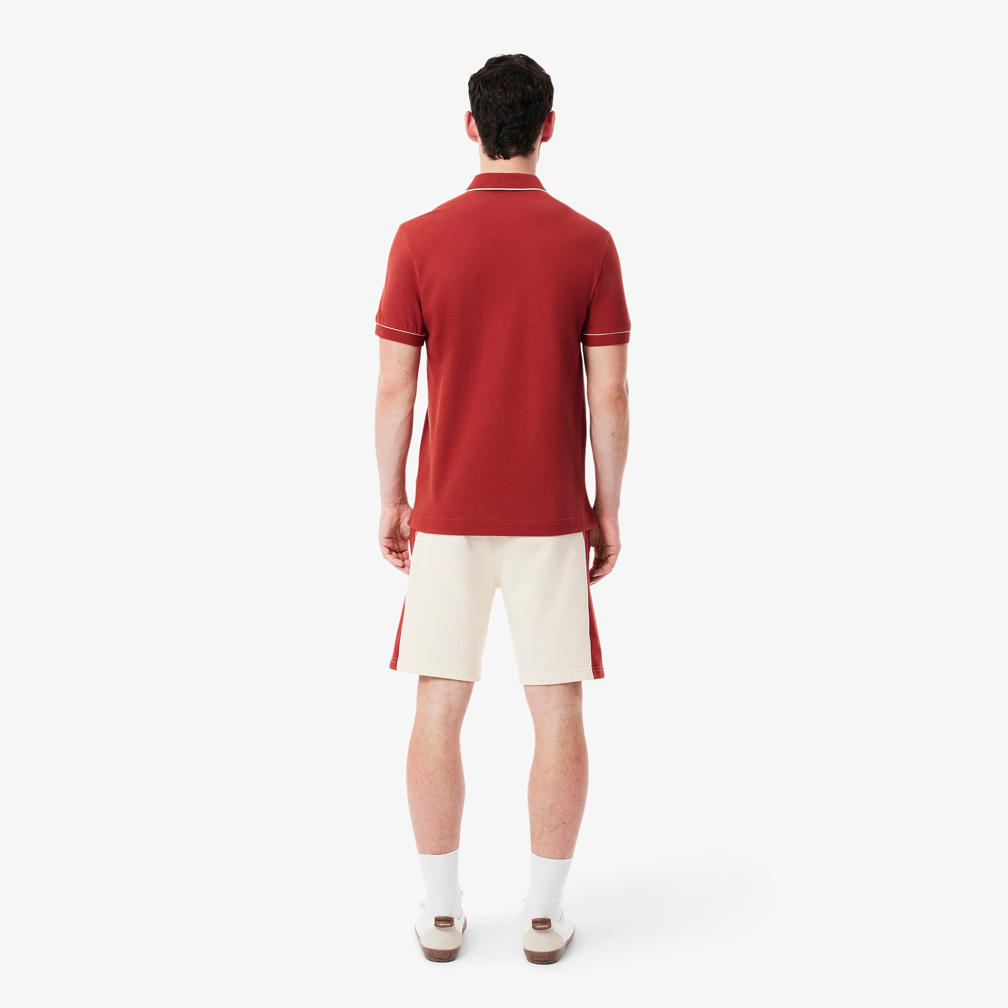 Quần Ngắn Lacoste Nam Chất Liệu Nỉ Cotton Họa Tiết Colour-Block