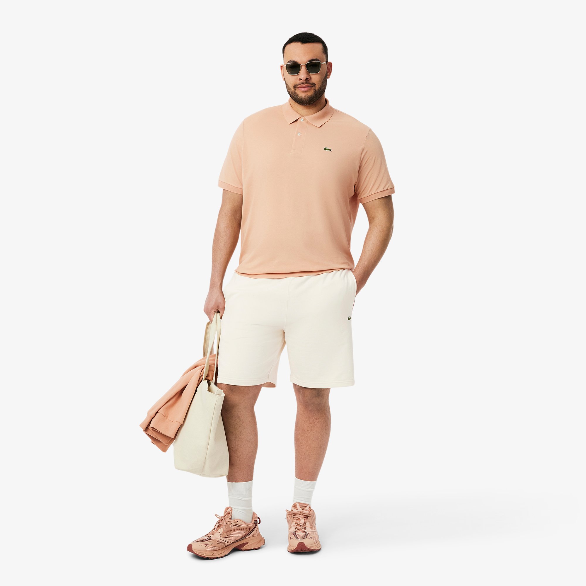 Quần Ngắn Lacoste Nam Chất Liệu Nỉ Cotton Họa Tiết Colour-Block