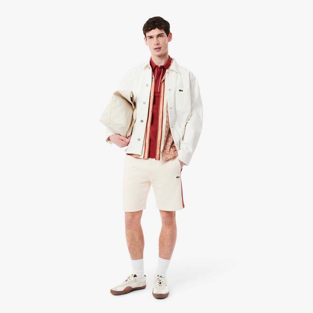 Quần Ngắn Lacoste Nam Chất Liệu Nỉ Cotton Họa Tiết Colour-Block