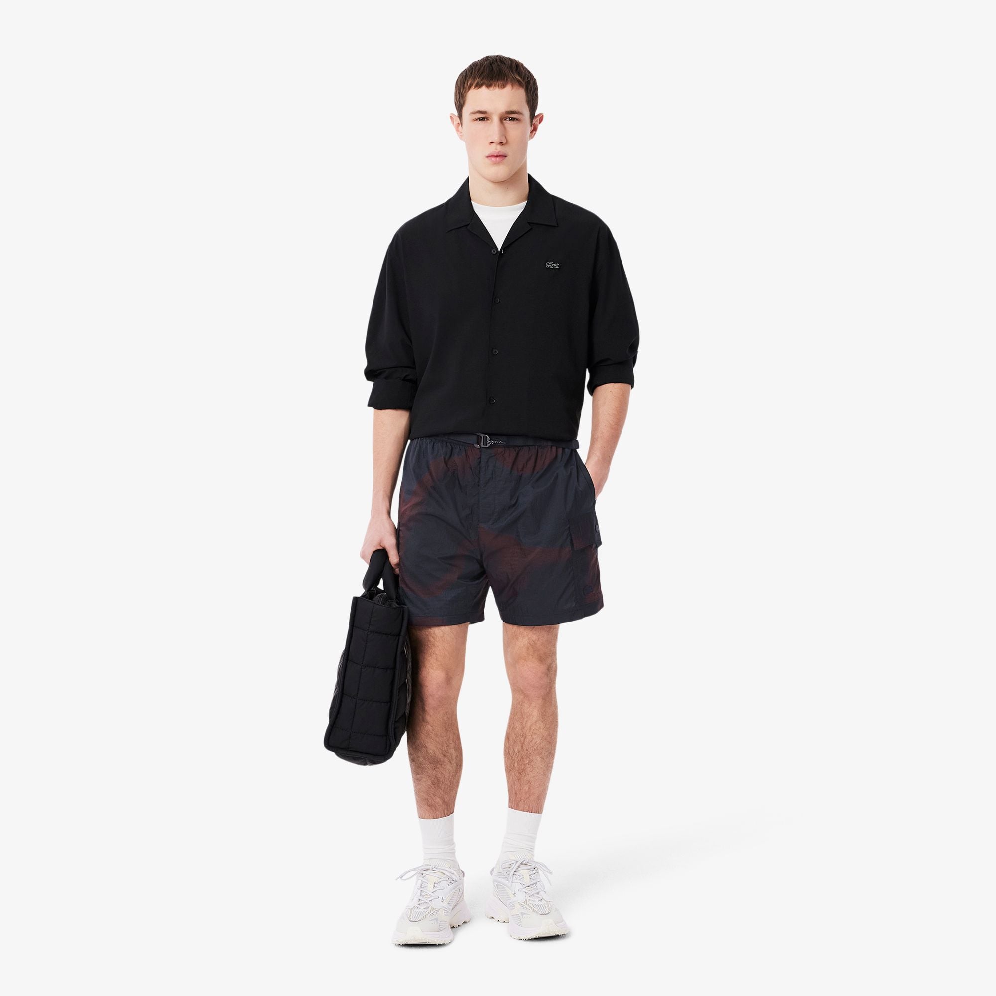 Quần Ngắn Túi Hộp Lacoste Nam Chất Liệu Nylon In Ombré