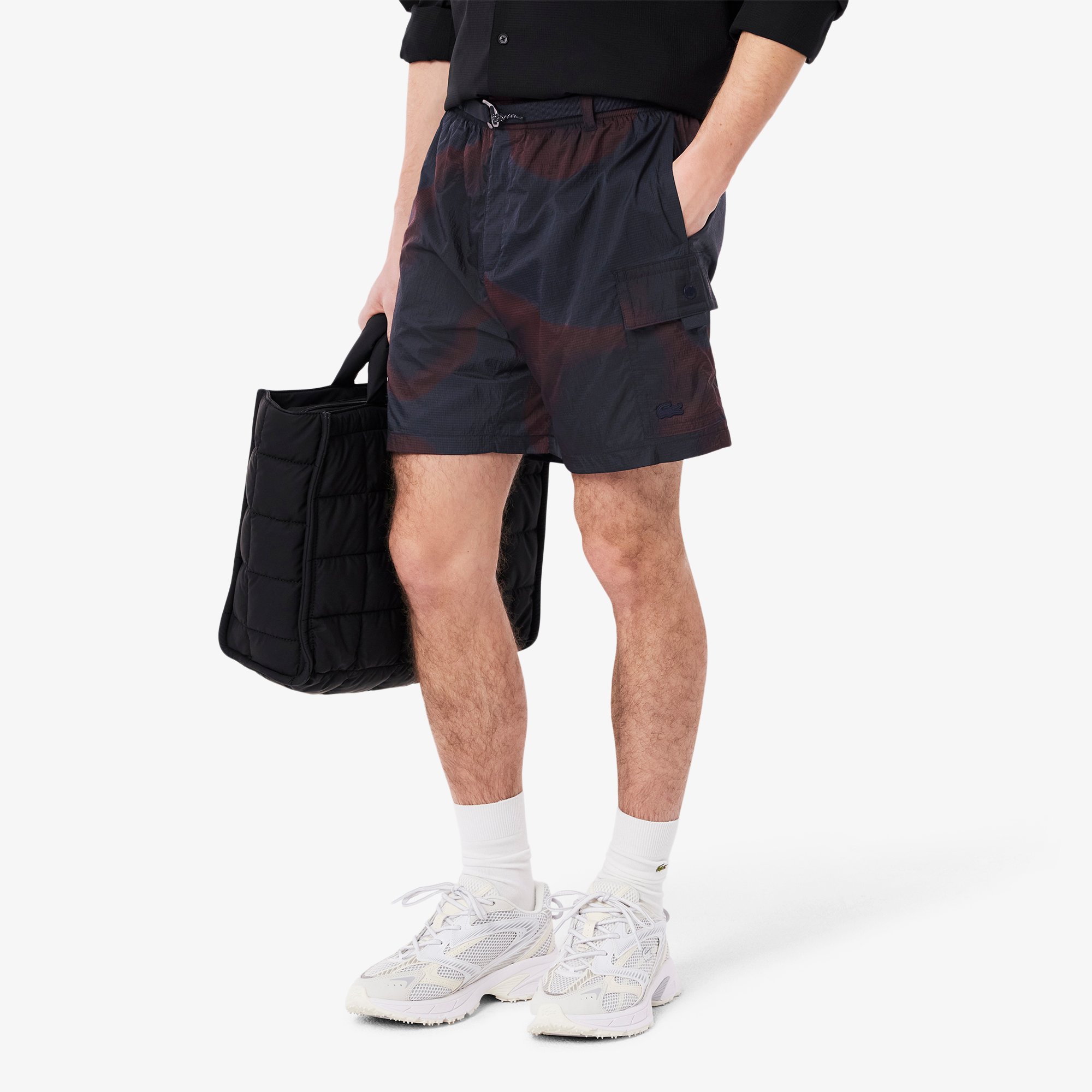 Quần Ngắn Túi Hộp Lacoste Nam Chất Liệu Nylon In Ombré