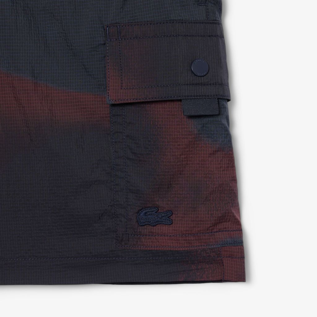 Quần Ngắn Túi Hộp Lacoste Nam Chất Liệu Nylon In Ombré