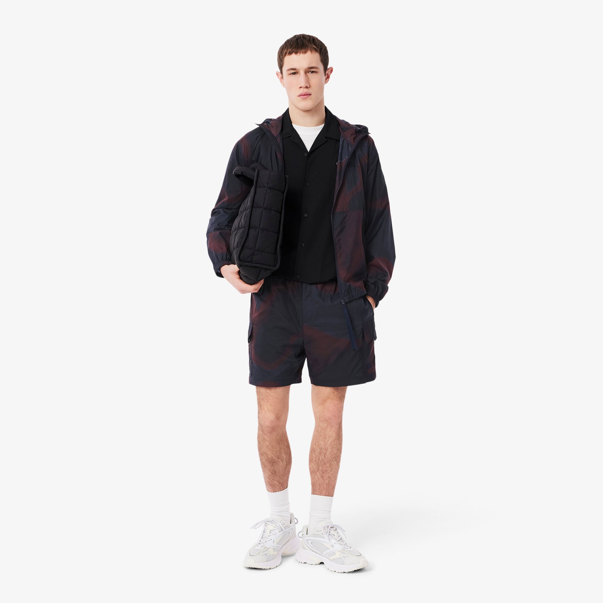 Quần Ngắn Túi Hộp Lacoste Nam Chất Liệu Nylon In Ombré