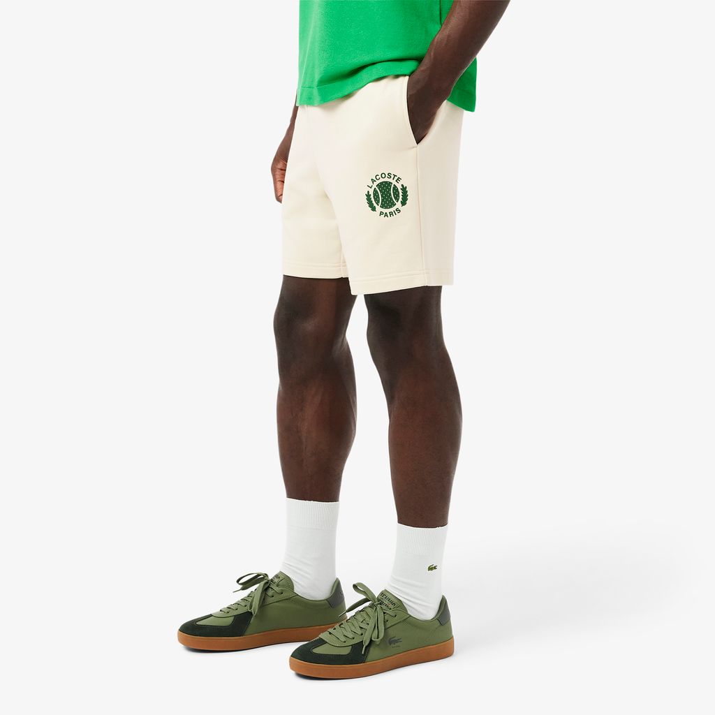 Quần Ngắn Lacoste Nam Ống Suông Chất Liệu Nỉ Họa Tiết In 3D