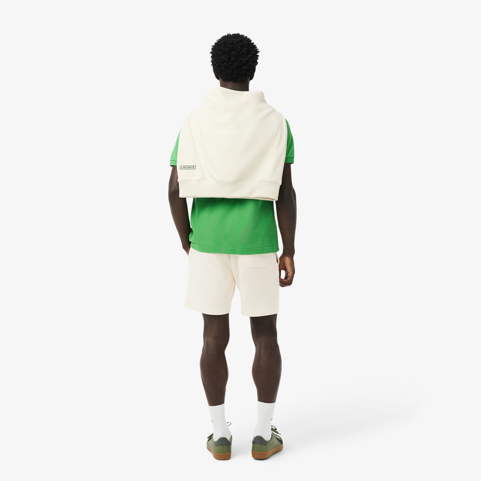 Quần Ngắn Lacoste Nam Ống Suông Chất Liệu Nỉ Họa Tiết In 3D
