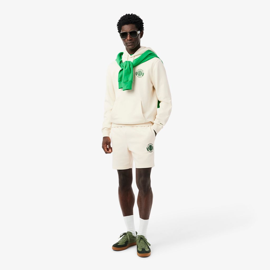 Quần Ngắn Lacoste Nam Ống Suông Chất Liệu Nỉ Họa Tiết In 3D