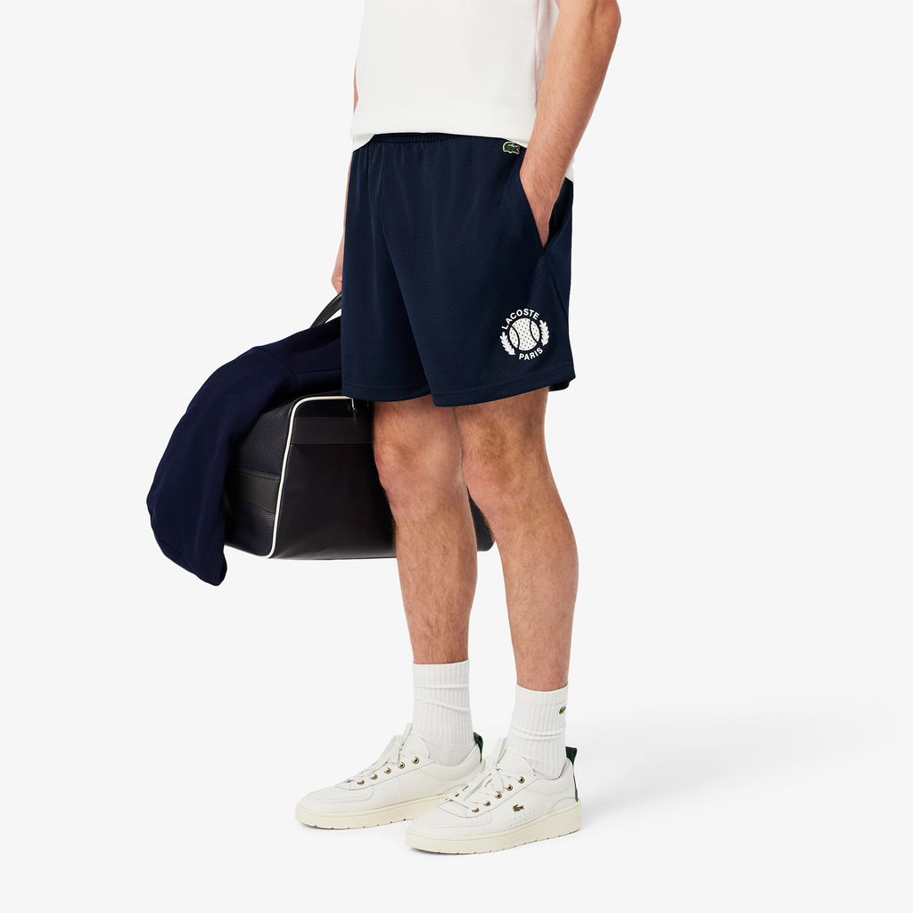 Quần Ngắn Lacoste Nam Chất Liệu Lưới Hoạ Tiết Đồ Họa