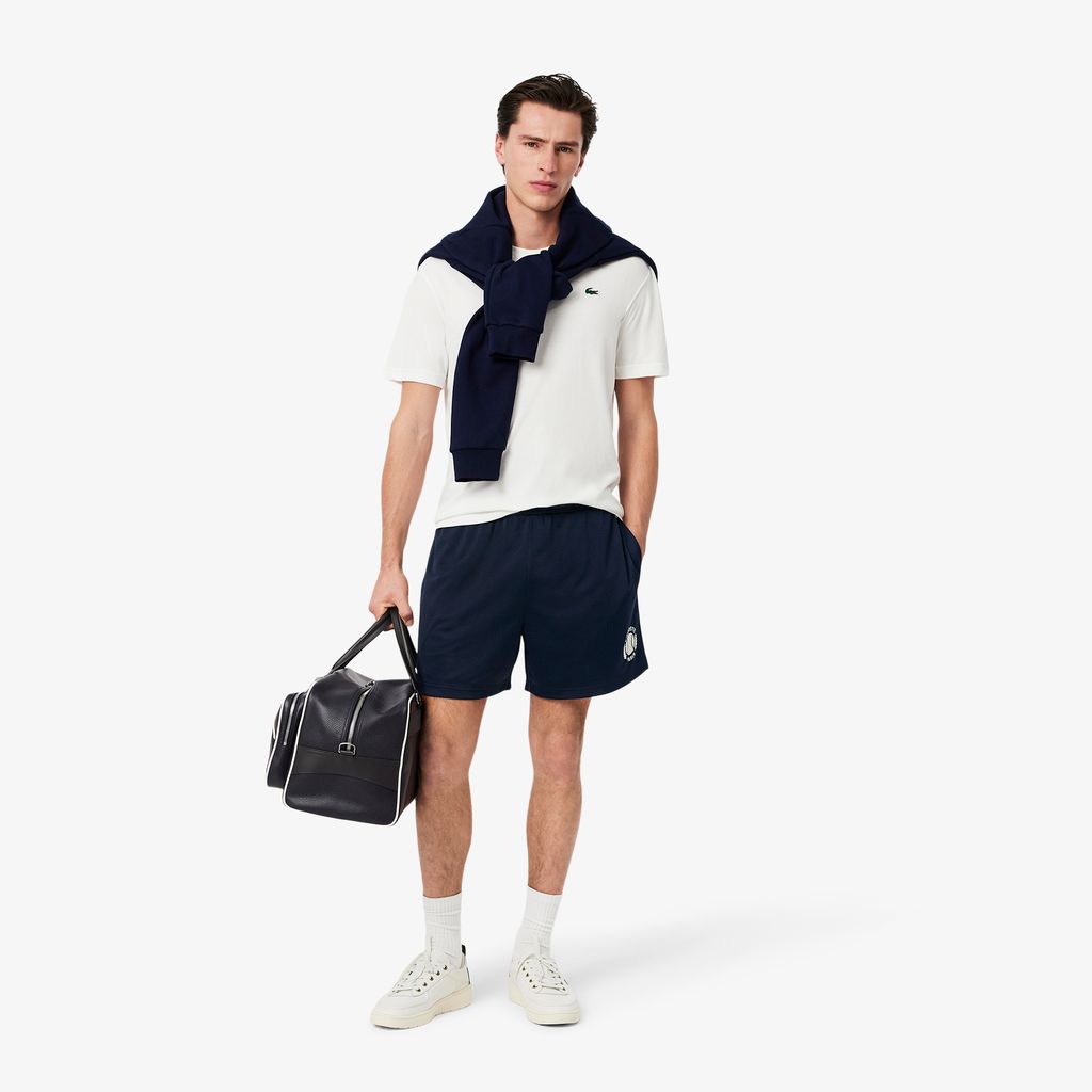 Quần Ngắn Lacoste Nam Chất Liệu Lưới Hoạ Tiết Đồ Họa