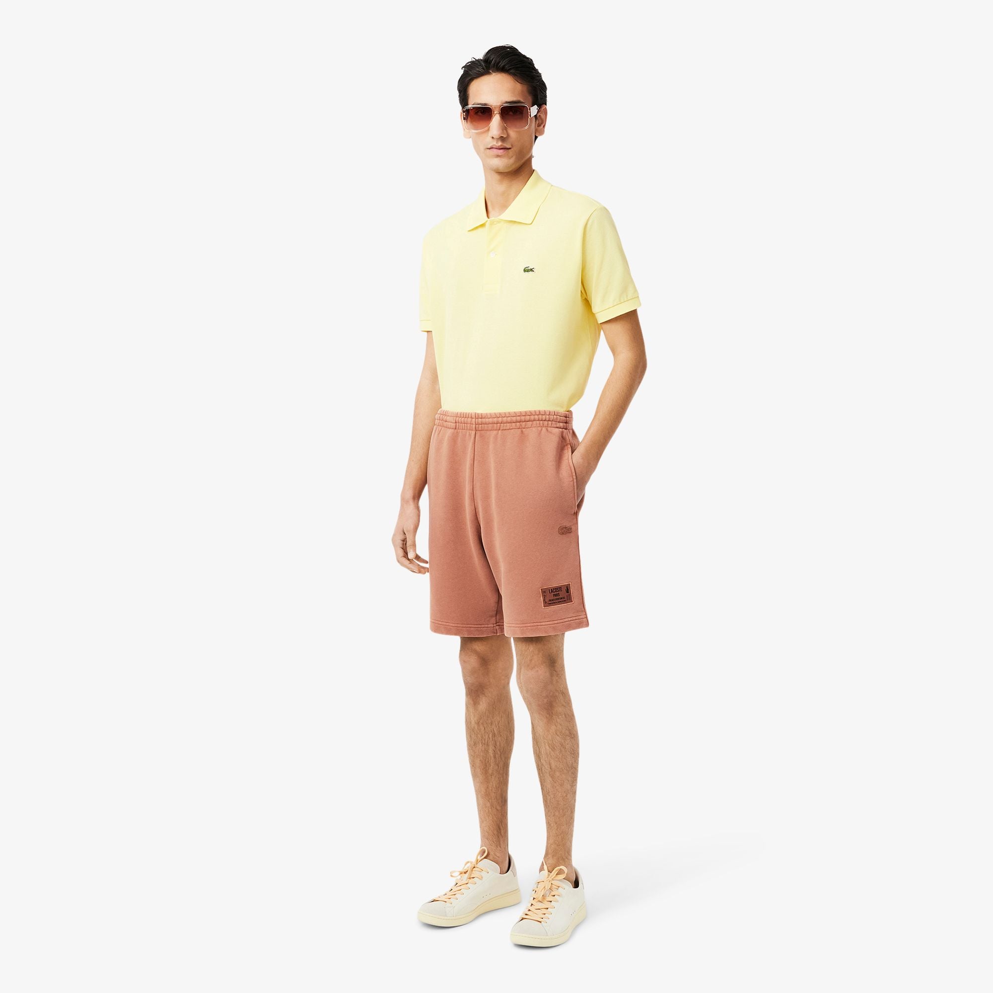 Quần Ngắn Lacoste Nam Chất Liệu Nỉ Cotton Hiệu Ứng Washed
