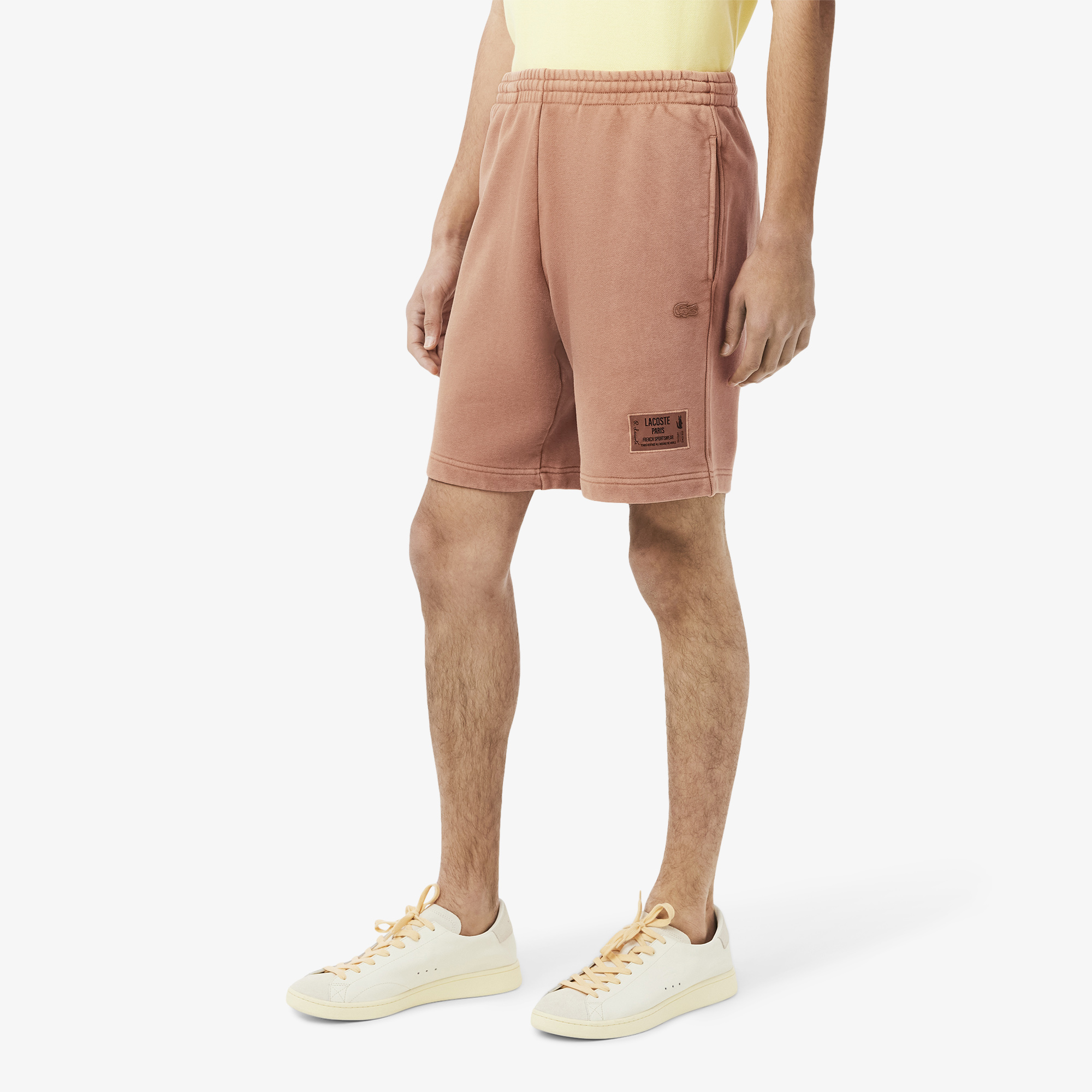 Quần Ngắn Lacoste Nam Chất Liệu Nỉ Cotton Hiệu Ứng Washed