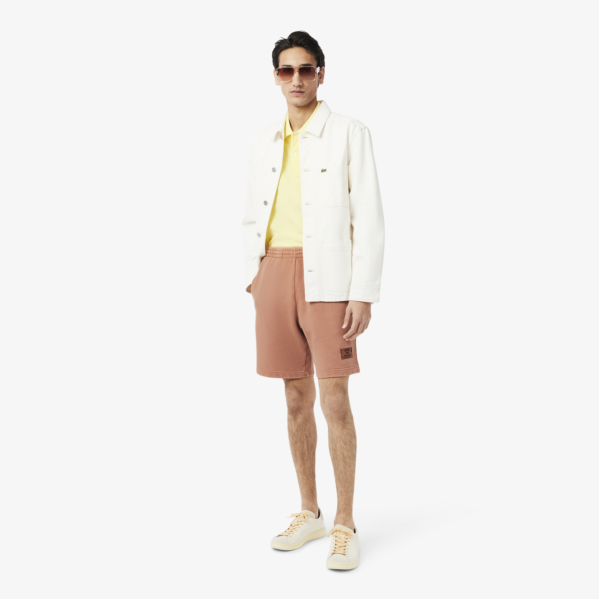 Quần Ngắn Lacoste Nam Chất Liệu Nỉ Cotton Hiệu Ứng Washed